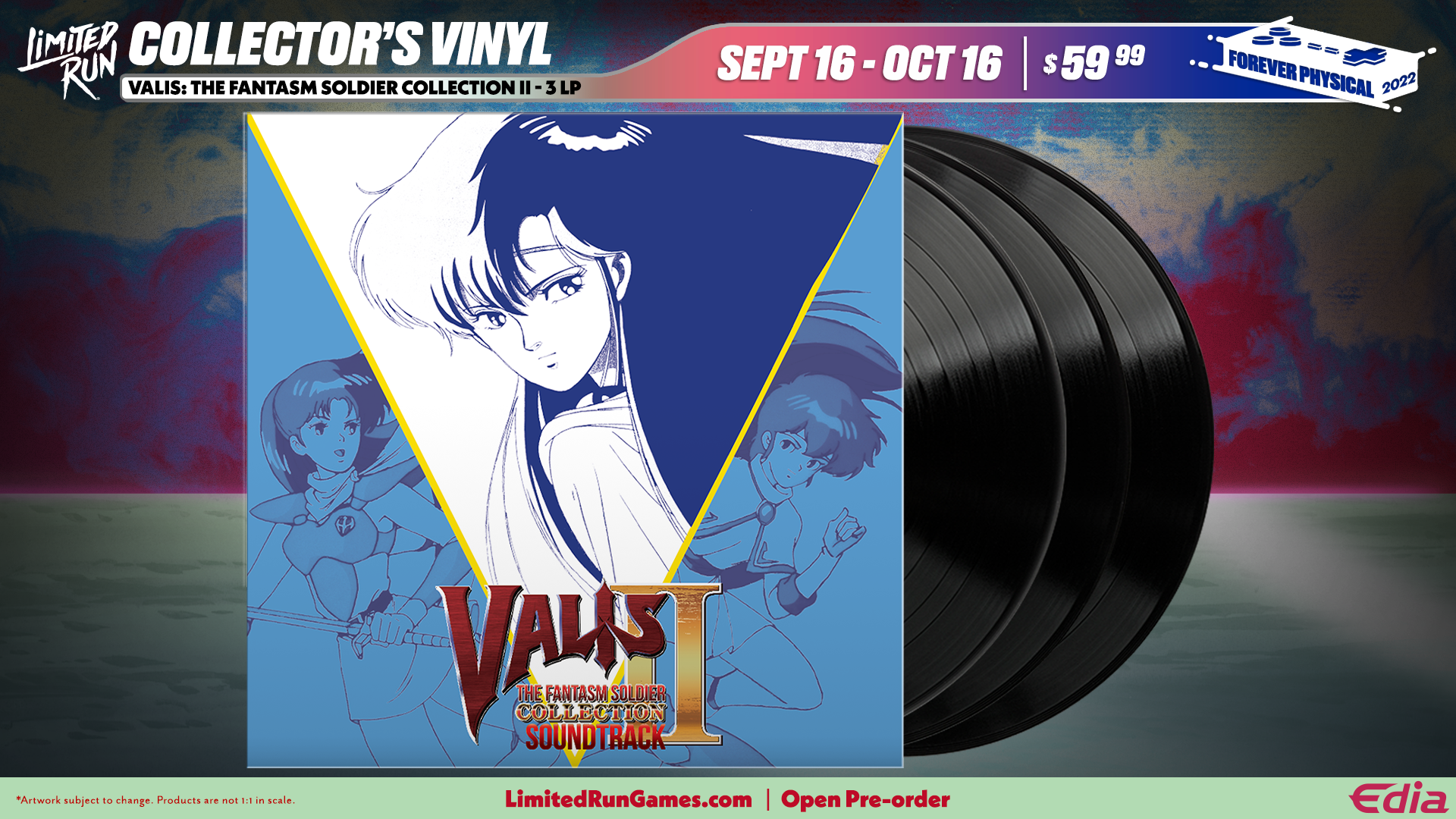 Valis: The Fantasm Soldier Collection II - 3LP Vinyl Soundtrack | Classic Video Game Music | Perfect for Gaming Sessions & Retro Music Collectors