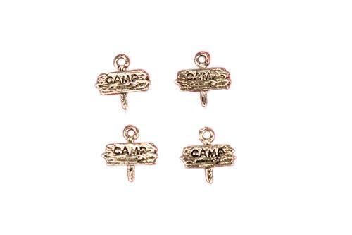Bulk 30pc Antique Silver Camping Charms for Jewelry Making - DIY Crafts, Bracelets, Necklaces & Keychains (BC542B) - Perfect for Camping Gifts & Outdoor Enthusiasts