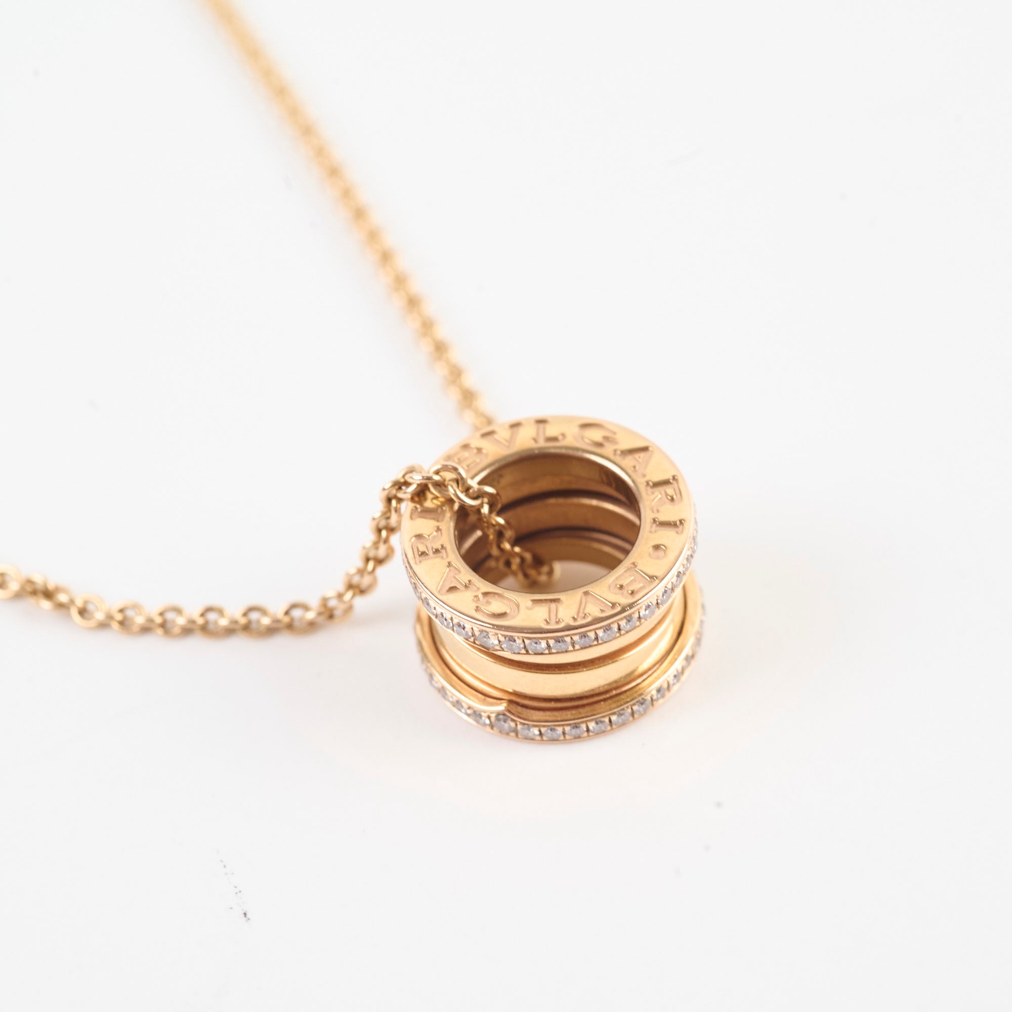 Bvlgari B.zero1 Diamond Necklace in 18K Rose Gold - Elegant Jewelry for Women, Perfect for Weddings, Anniversaries & Special Occasions