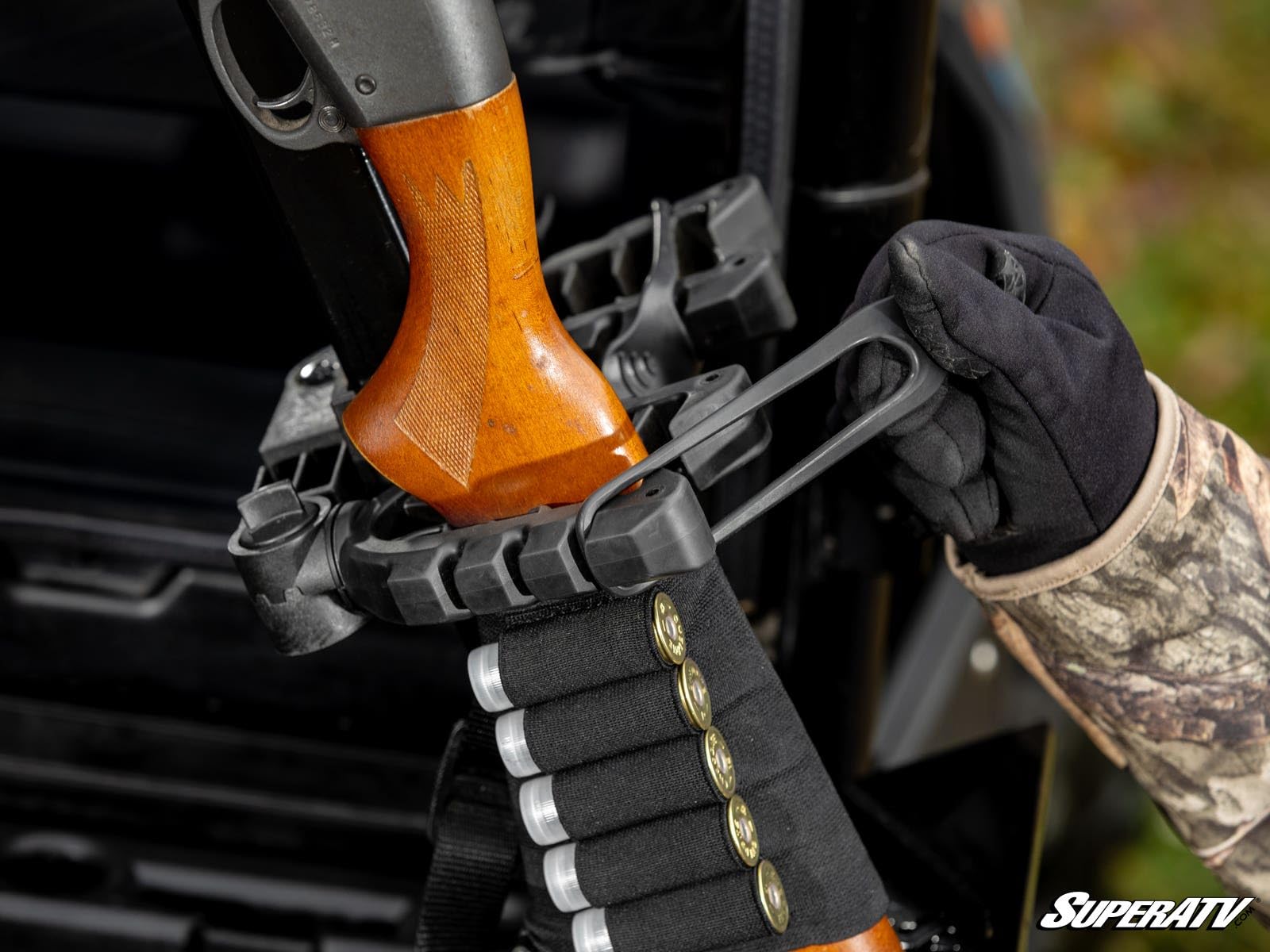 Polaris Ranger In-Bed Gun Rack by SuperATV - Heavy Duty Truck Bed Rifle Holder for Hunting & Off-Roading | Secure Firearm Storage for UTVs & Side by Sides