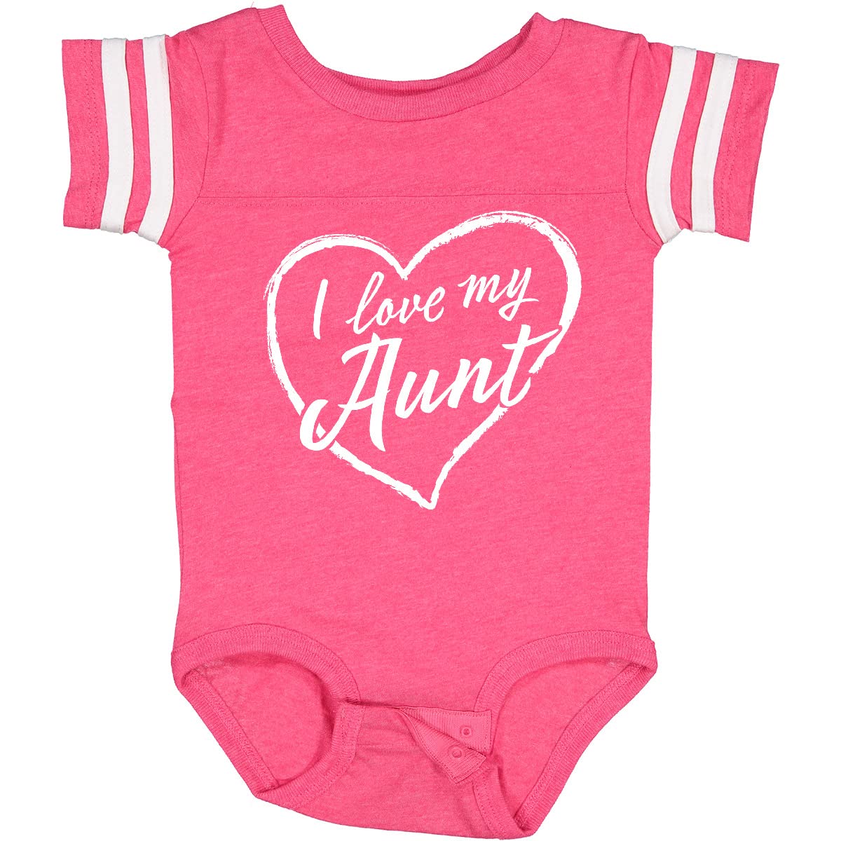 Inktastic I Love My Aunt White Chalk Heart Baby Bodysuit - Cute Infant Outfit for Family Photos & Special Occasions