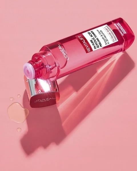 L'Oreal Revitalift Glycolic Acid Exfoliating Toner 180ml - Gentle Facial Peeling for Smooth, Glowing Skin - Perfect for Daily Skincare & Anti-Aging Routine