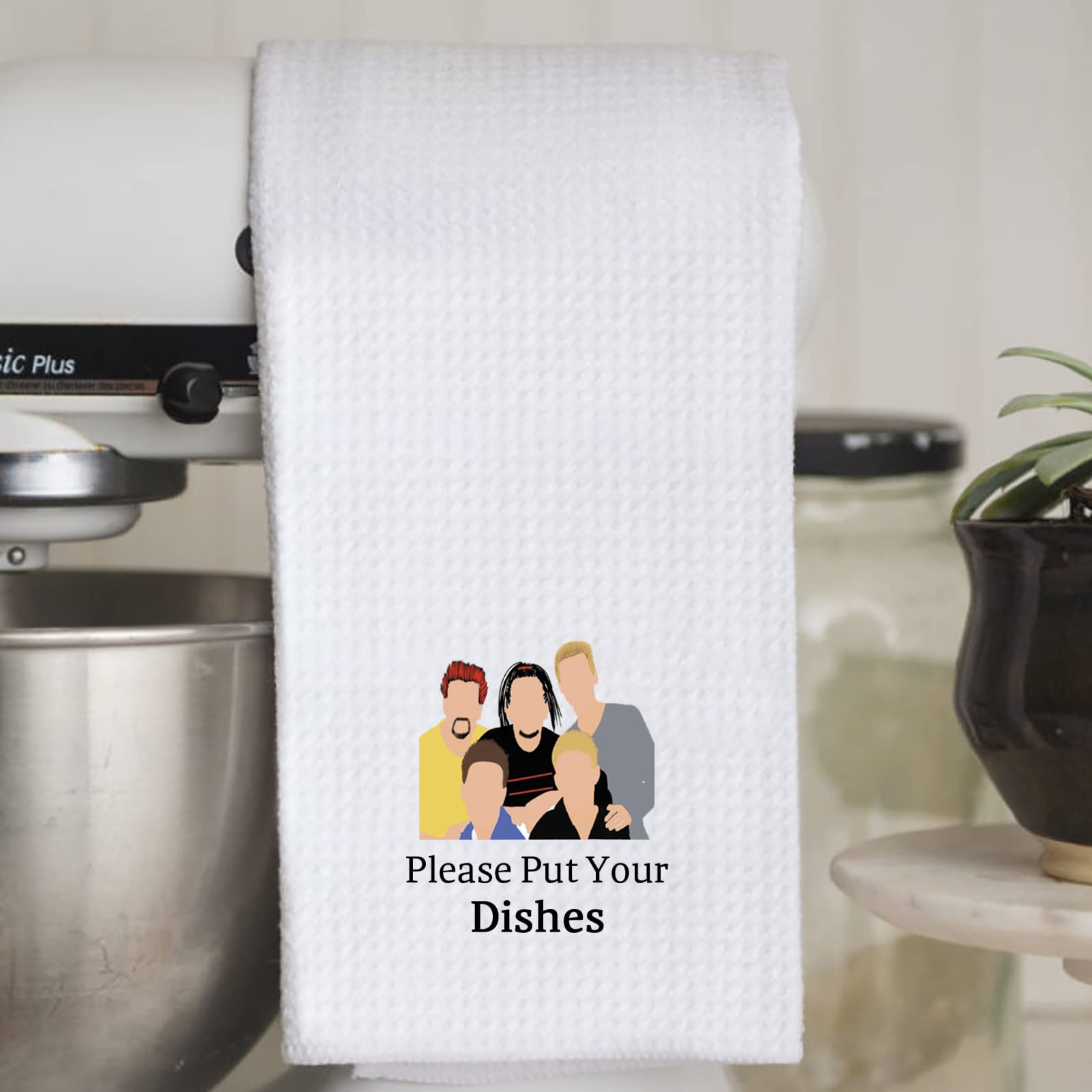 WCGXKO Music Band Inspired Kitchen Towel - Funny 'Please Put Your Dishes' Dish Towel Gift for Fans - Perfect for Kitchen Decor, Housewarming Gifts & Music Lover Presents - Great for Concerts, Parties & Daily Kitchen Use