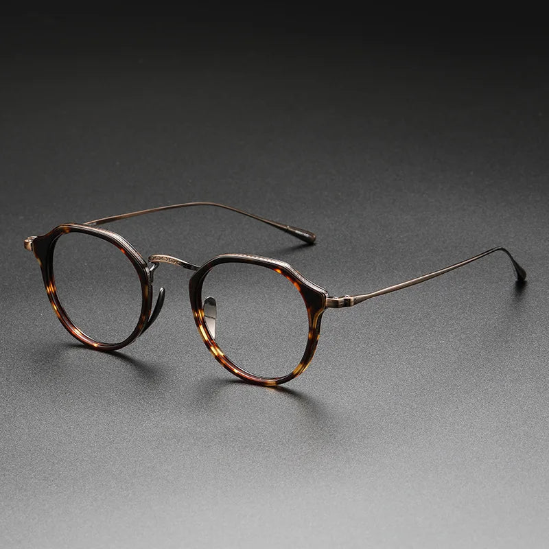 Stylish Unisex Oval Titanium Acetate Eyeglasses Frame 13113 - Lightweight Durable Glasses for Work, Reading & Fashion