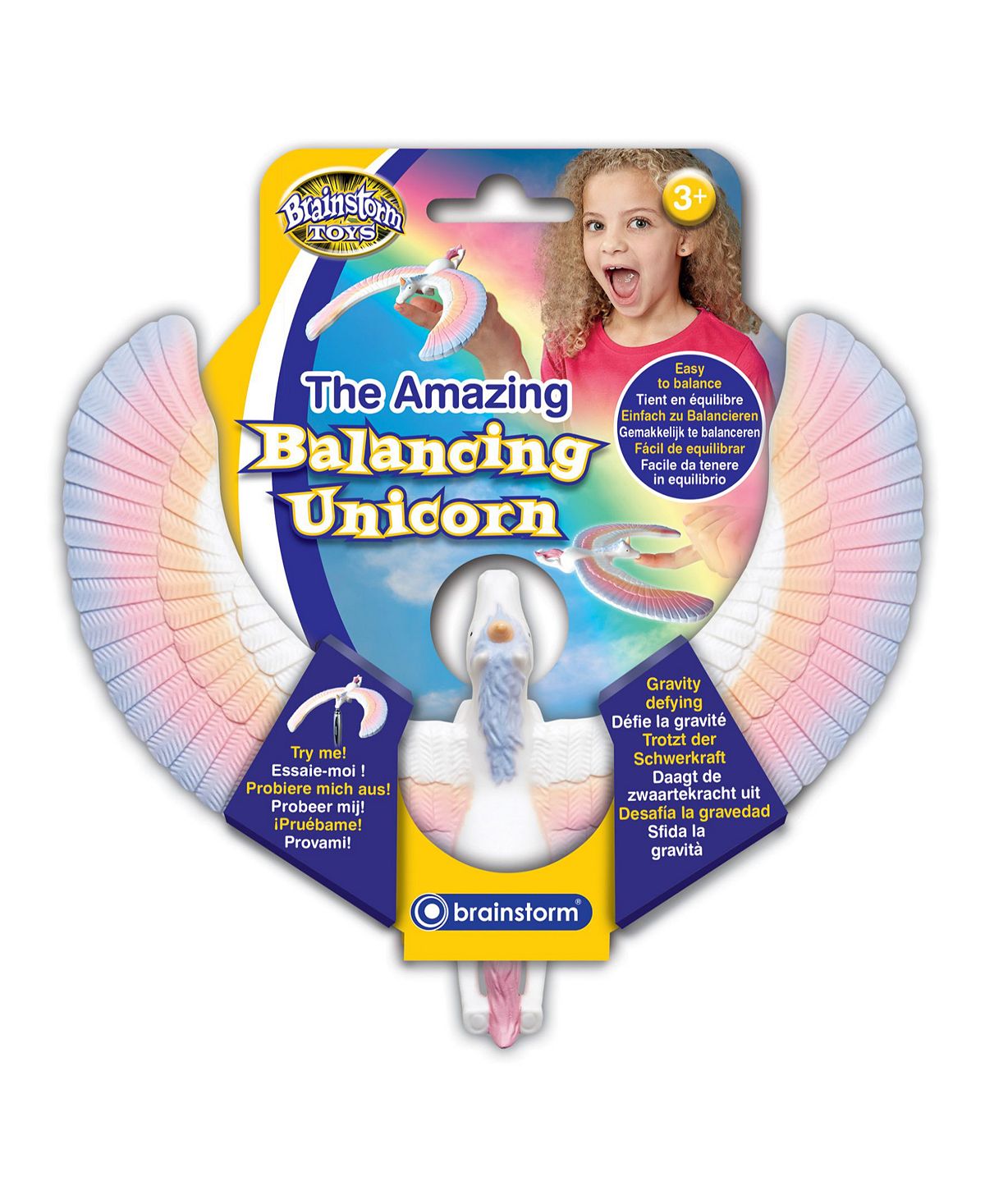 Brainstorm Toys Magical Balancing Unicorn with Rainbow Wings - STEM Learning Toy for Kids Ages 3+ | Perfect for Birthday Gifts, Classroom Activities & Imaginative Play