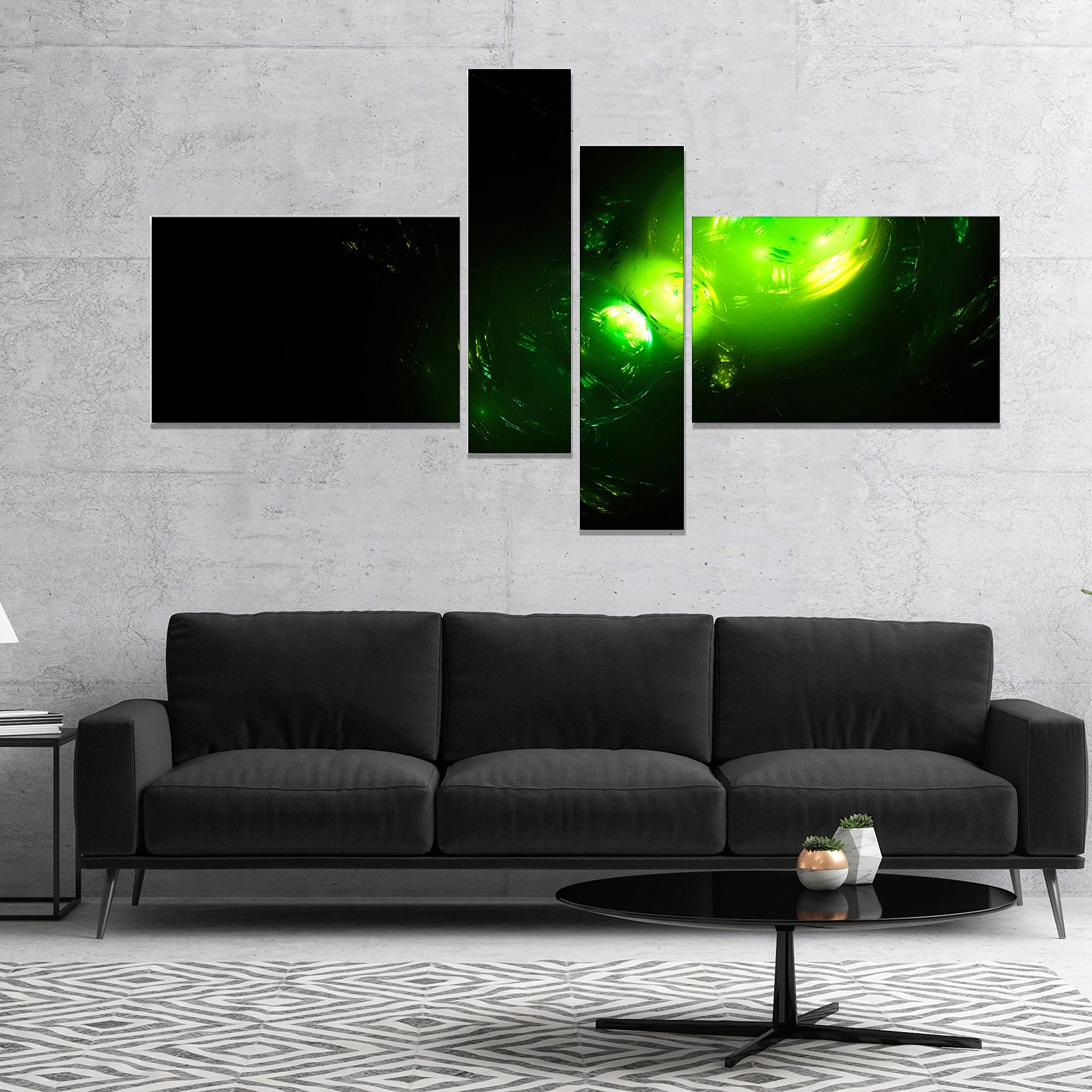 Abstract Canvas Art Print 'Air Bubbles Under Water' by DESIGN ART - 60x32 Inch 4-Panel Wall Decor for Living Room, Bedroom & Office | Modern Large Wall Art for Home & Office Decor