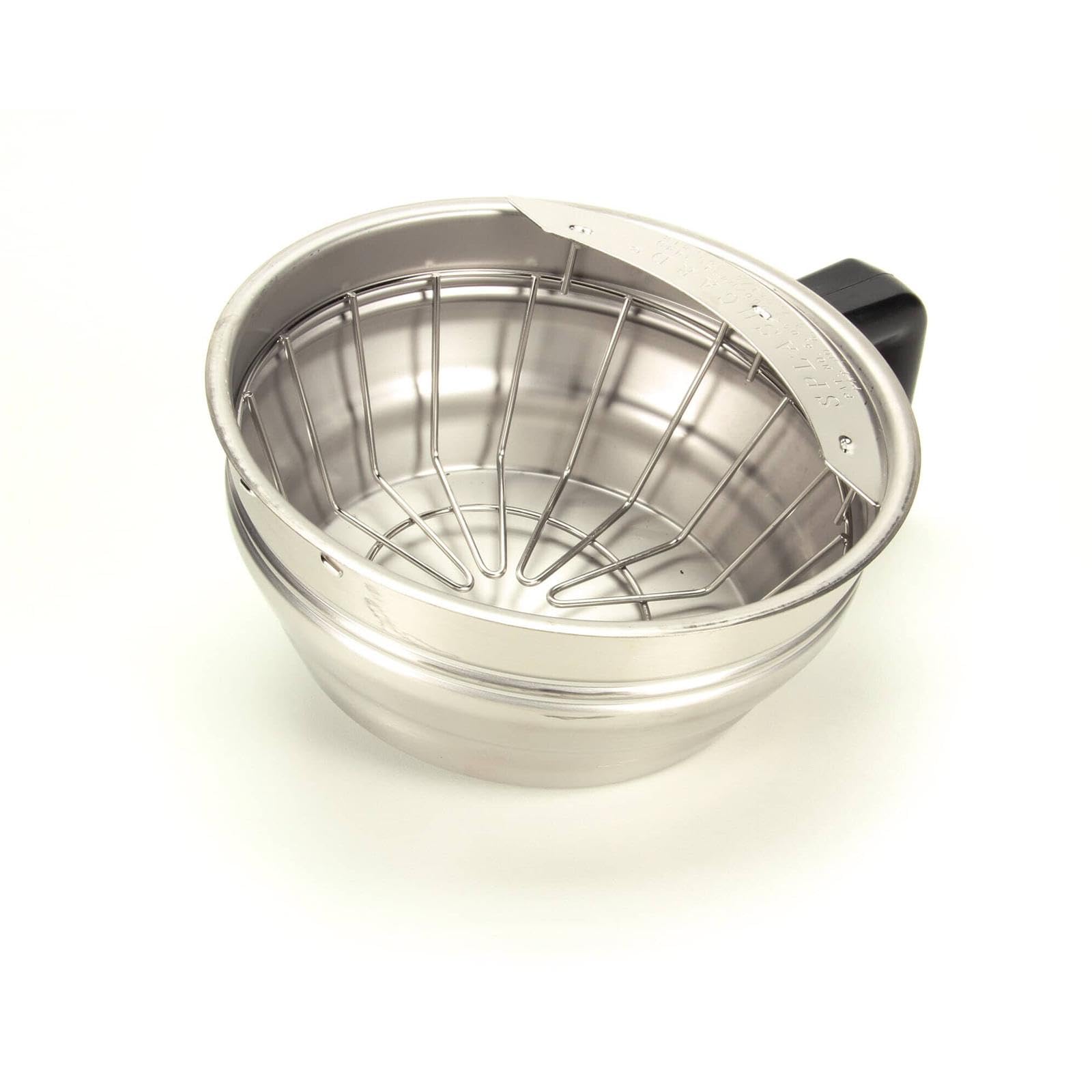Bunn 20216.0000 Commercial Coffee Brewer Funnel Assembly with Stainless Steel & Black Handle - Durable Silver Coffee Dispenser Accessory for Restaurants, Cafes and Offices
