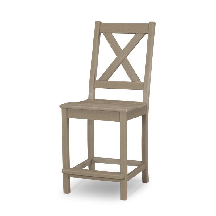POLYWOOD Braxton Counter Height Bar Stool - Outdoor & Indoor Durable Plastic Adirondack Chair for Patio, Deck, Poolside, and Kitchen Counter Use