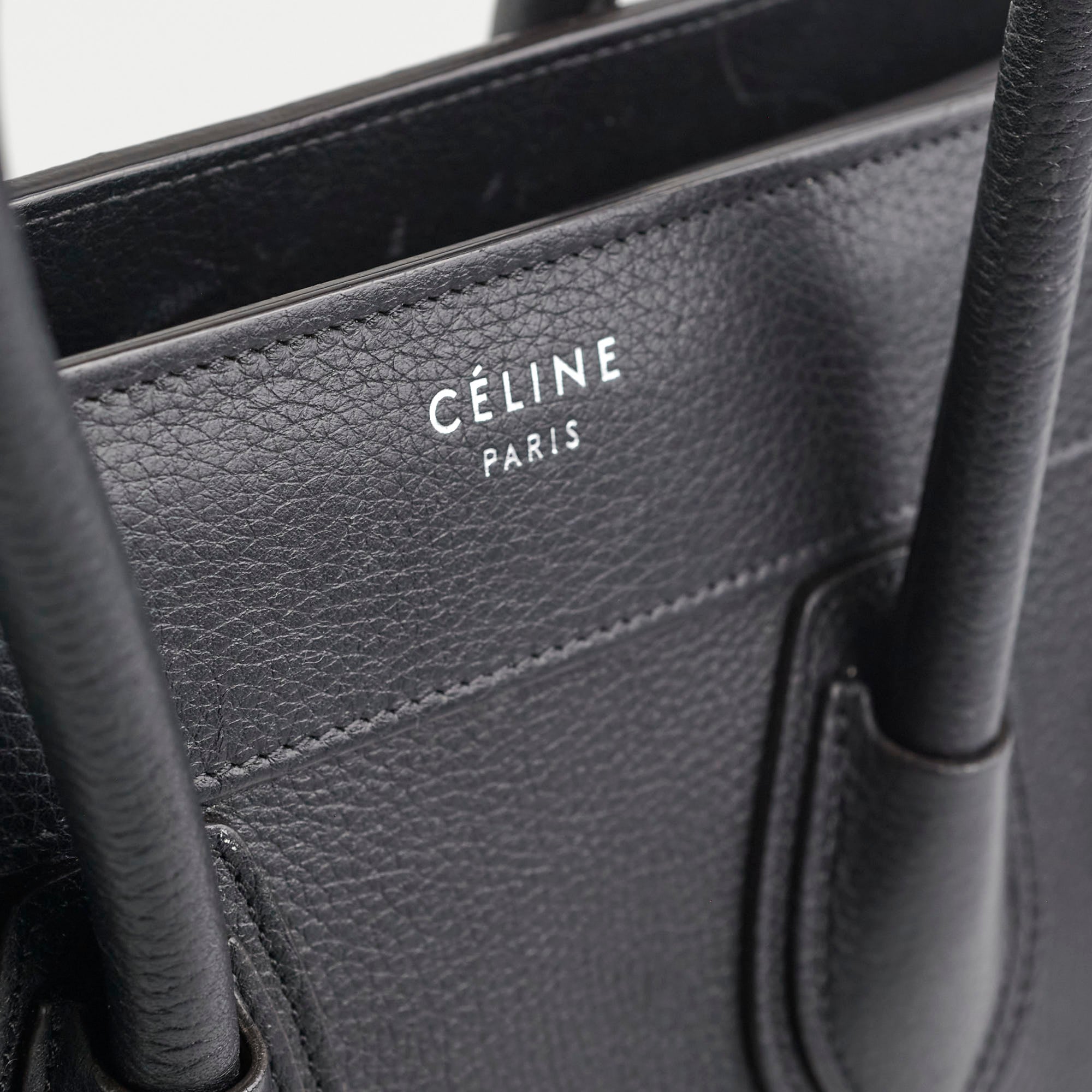 Celine Micro Luggage Black Leather Handbag - Luxury Designer Crossbody Bag for Women | Perfect for Work, Travel & Everyday Use