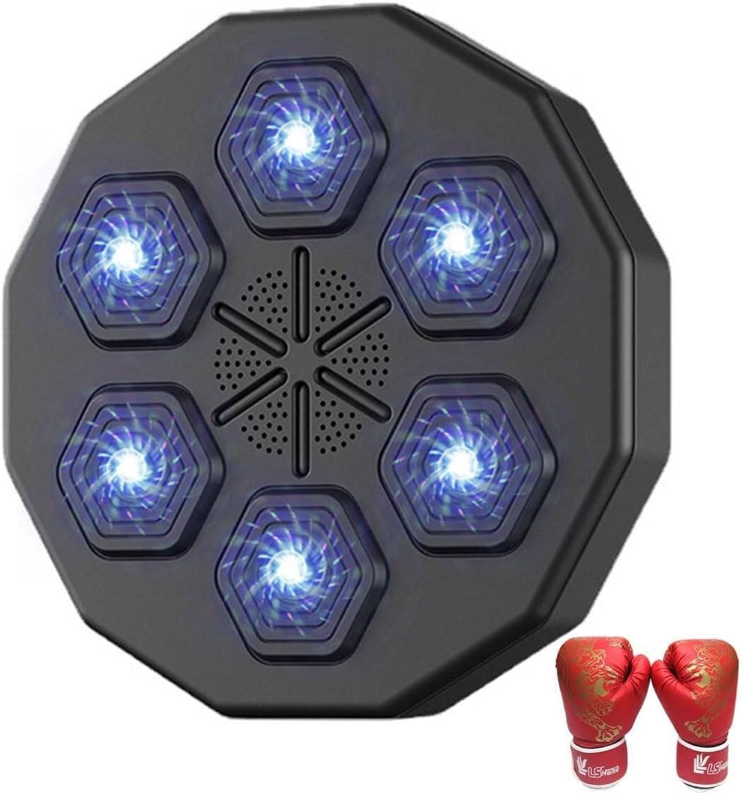 Electronic Music Boxing Wall Target with LED Lights - Portable Punching Bag for Adult Boxing Training, Fitness Workout & Indoor Fighting Game - Perfect for Home Gym, Boxing Practice & Stress Relief