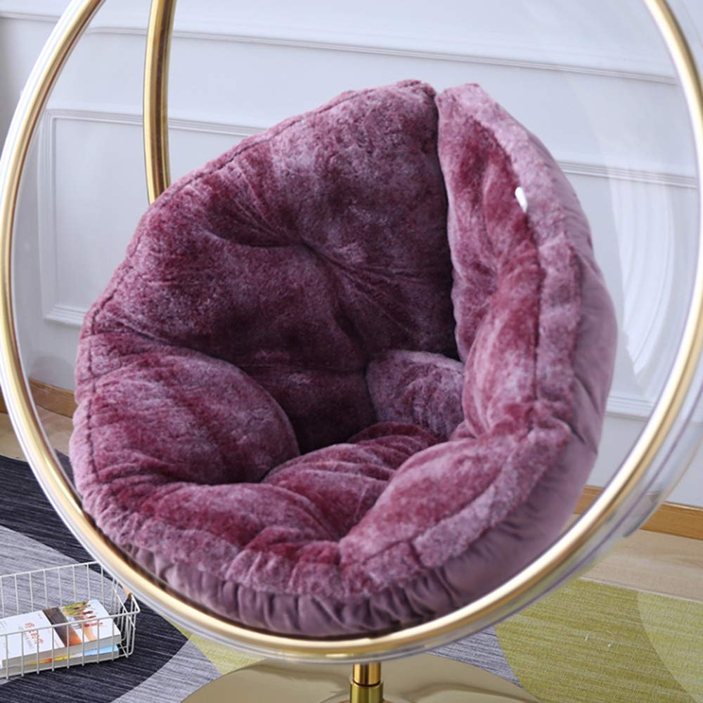Premium Swing Hanging Basket Seat Cushion - Egg Lounger Papasan Chair Pad - Non-Slip Cotton Linen Mat (70×40cm/27×16 Inch) - Perfect for Outdoor Porch, Garden Swing, and Hammock Relaxation (Purple)