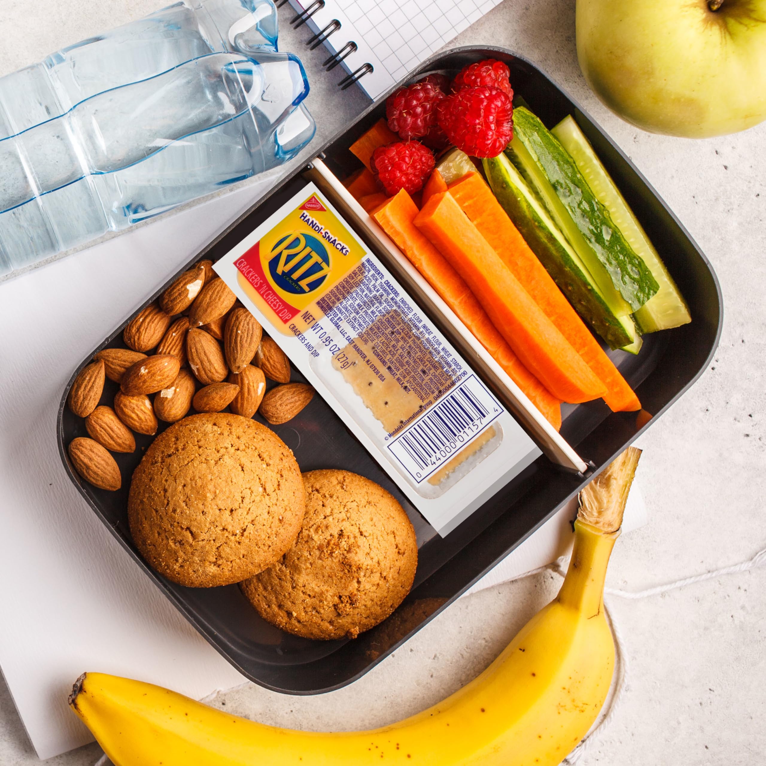 RITZ Crackers 'N Cheesy Dip Snack Packs - 20 Count | Handi-Snacks for Kids Lunch, Office & On-the-Go Snacking | Perfect for School, Work & Travel