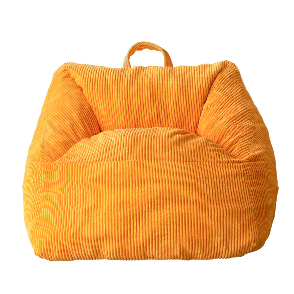 MAXYOYO Bean Bag Chair with Handle & Pocket - Soft Floor Sofa for Teens, Gaming, Reading & Relaxing - Perfect for Living Room, Bedroom & Dorm (Orange)