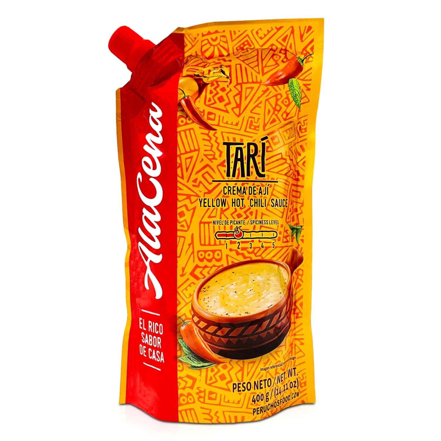 Peruvian Yellow Hot Chili Sauce - Aji Amarillo Paste 15 oz (400g) | Spicy & Flavorful Condiment for Tacos, Grilled Meats & Peruvian Dishes