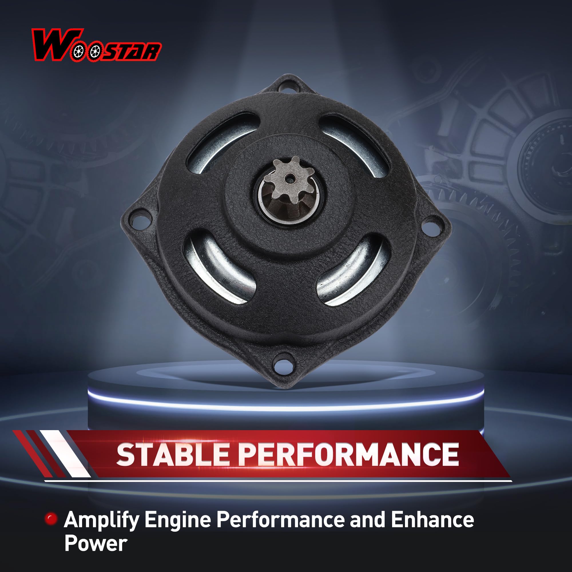 WOOSTAR 7 Teeth Heavy Duty Gearbox Clutch Drum Replacement for 47cc 49cc 2-Stroke Engines - Compatible with Mini Moto, Pocket Bike, ATV, 4 Wheeler, Go Kart & Scooter - Durable Off-Road & Racing Performance Upgrade