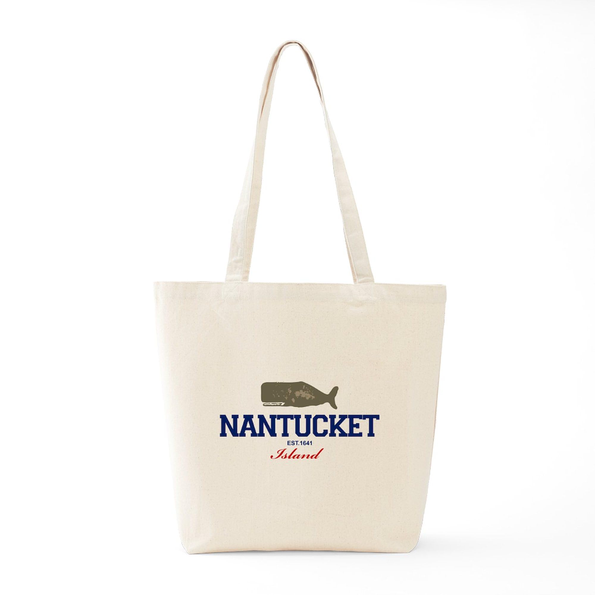 Nantucket Massachusetts Tote Bag - Natural Canvas Reusable Shopping Bag for Groceries, Beach Trips & Daily Errands