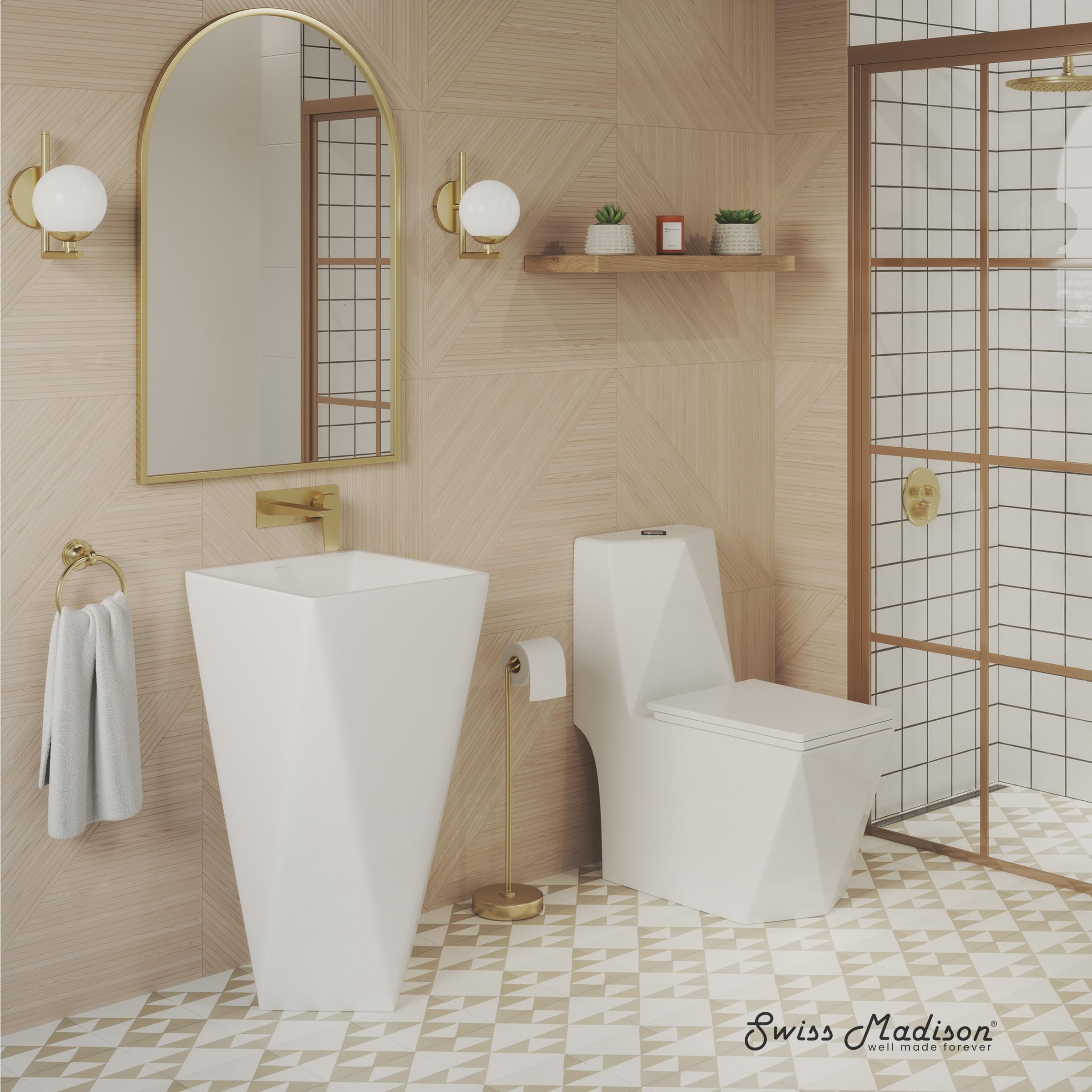 Brusque One-Piece Square Toilet with Dual-Flush 1.1/1.6 GPF - Modern Water-Saving Bathroom Solution for Homes & Offices