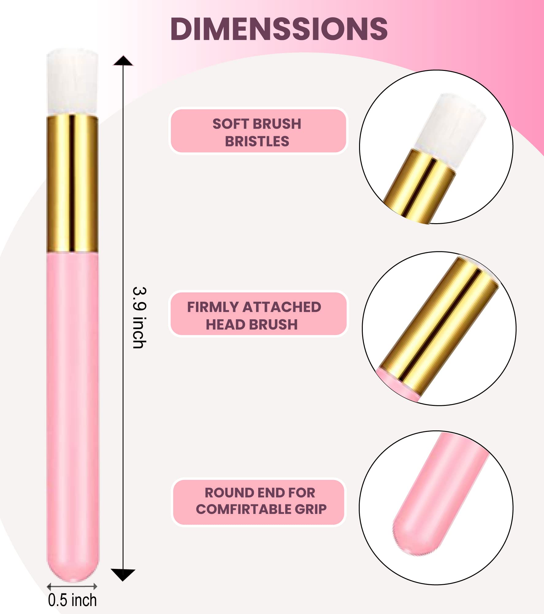 20pcs Pink Lash Shampoo Brush - Eyelash Extension Cleaner & Blackhead Remover for Makeup & Bath Care