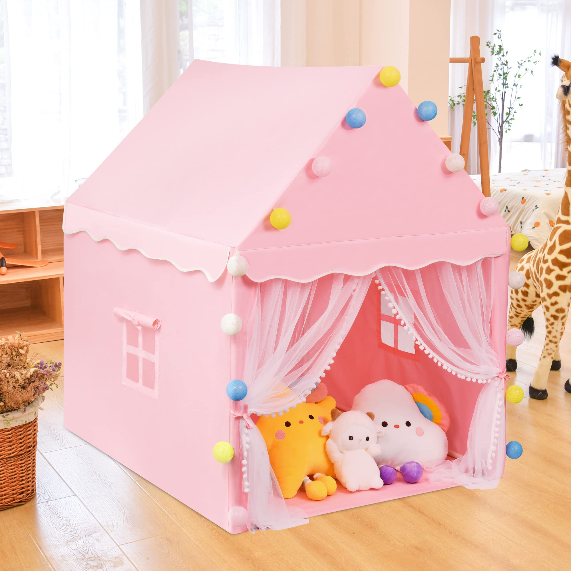 Foldable Kids Play Tent - Large Canvas Children Playhouse for Indoor & Outdoor Use | Perfect for Girls & Boys Playtime, Camping, and Backyard Adventures
