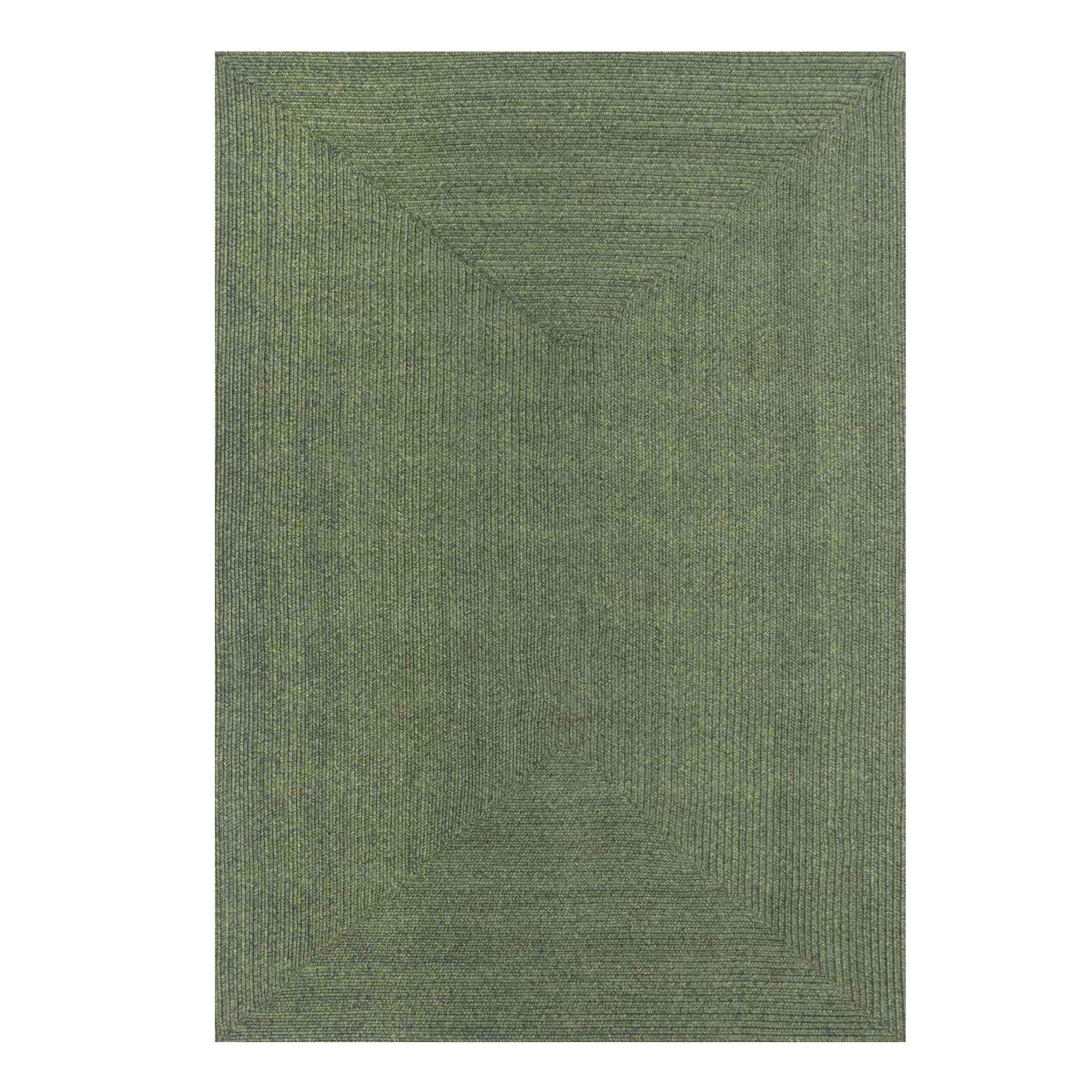 Bohemian Rectangle Braided Area Rug - Non-Slip Indoor Outdoor Rug for Living Room, Bedroom, Patio - Soft Woven Jute Natural Fiber Floor Mat for Home Decor