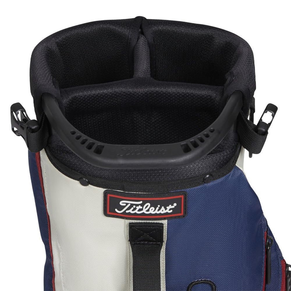 Titleist Golf Premium Carry Bag - Lightweight & Durable Stand Bag for Men & Women, Bone/Navy/Maroon | Perfect for Golf Course, Driving Range & Travel