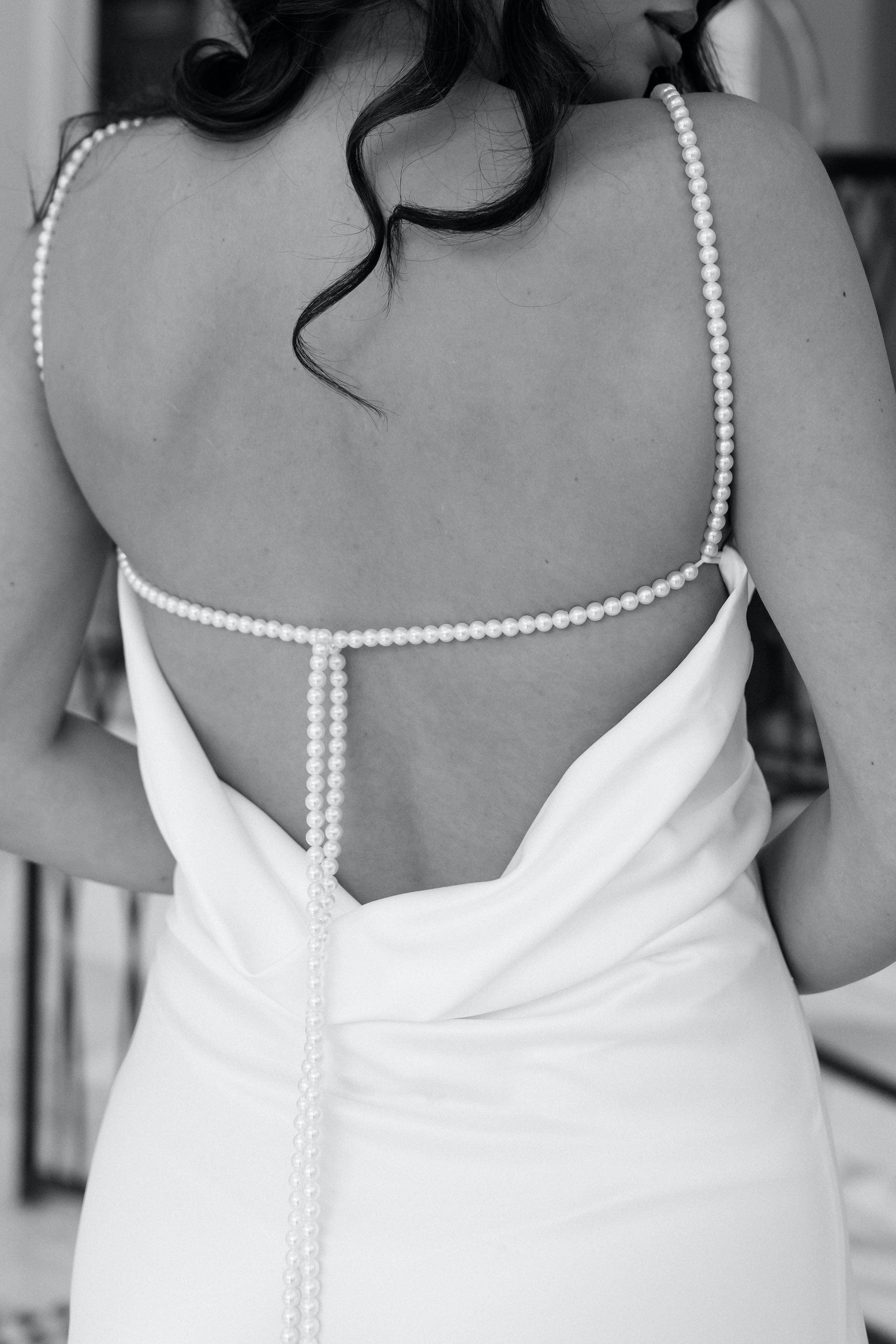 Lea Pearl Cowl Back Slip Dress - Elegant Women's Lace Nightgown & Sleepwear for Date Night & Special Occasions
