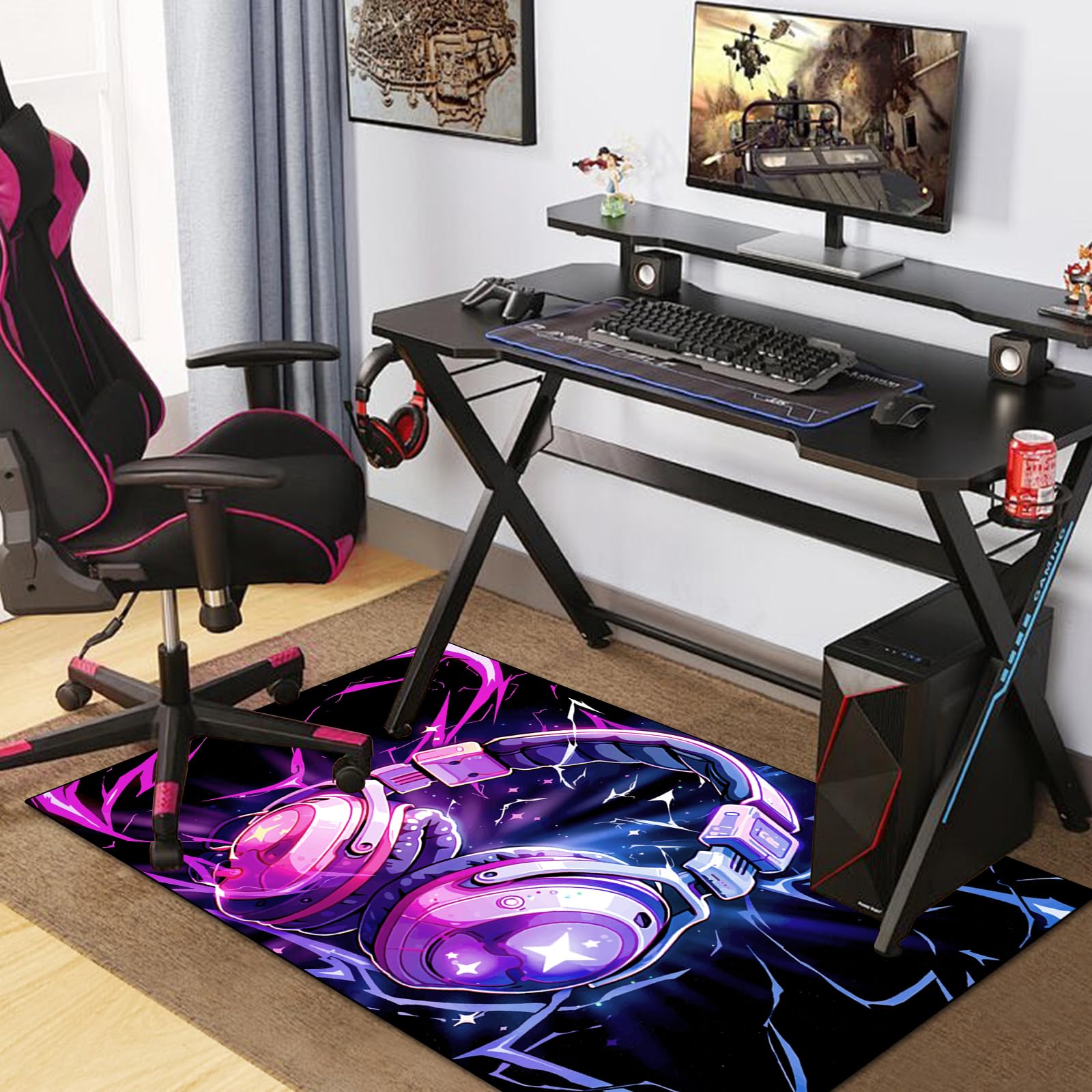 3D Gaming Headset & Microphone Area Rug - 60