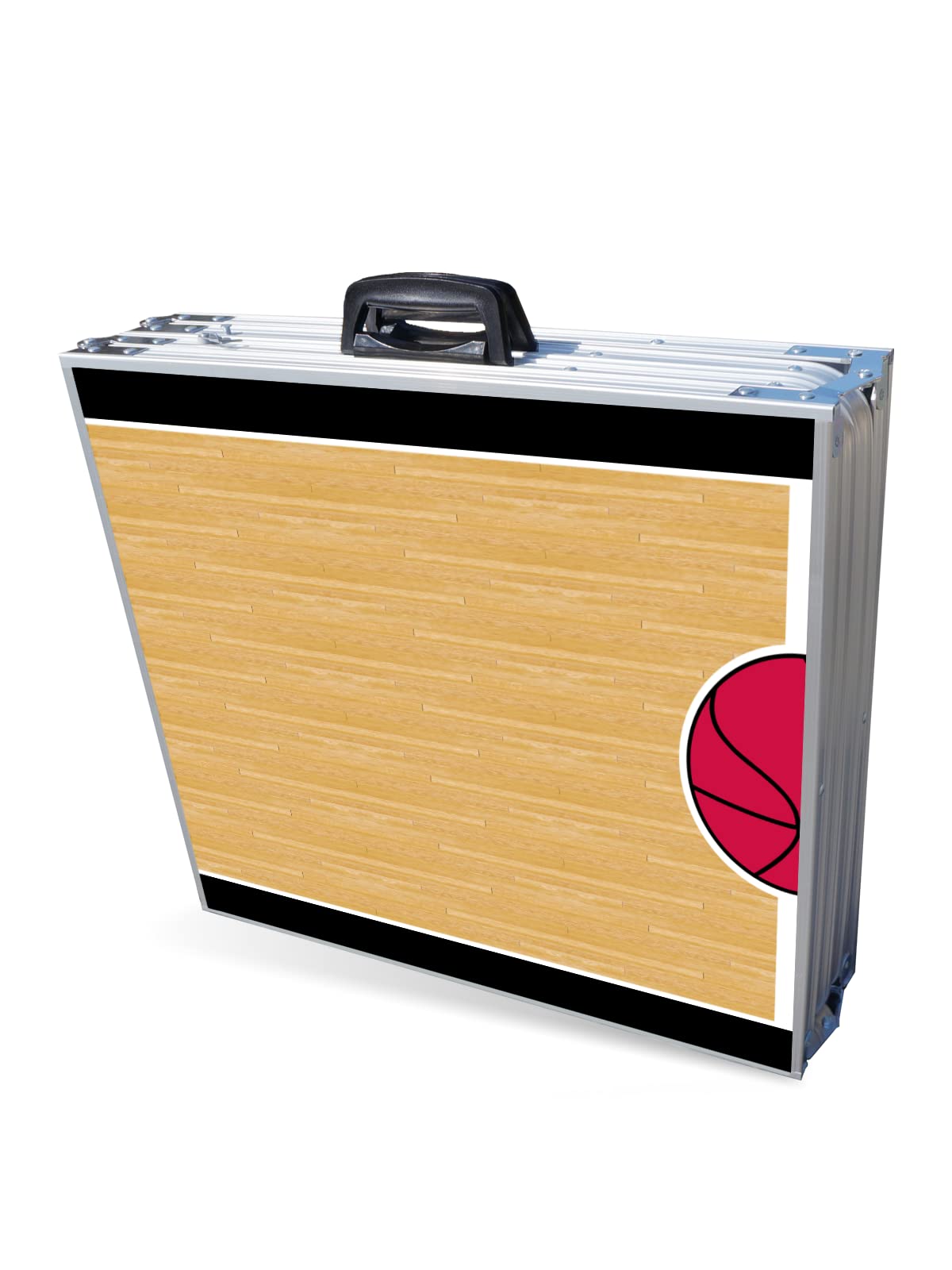 8-Foot Folding Portable Beer Pong Table with Optional Cup Holes & LED Lights - Chicago Bulls Basketball Court Design (Choose Your Model) - Perfect for Backyard Parties, Tailgating & College Events