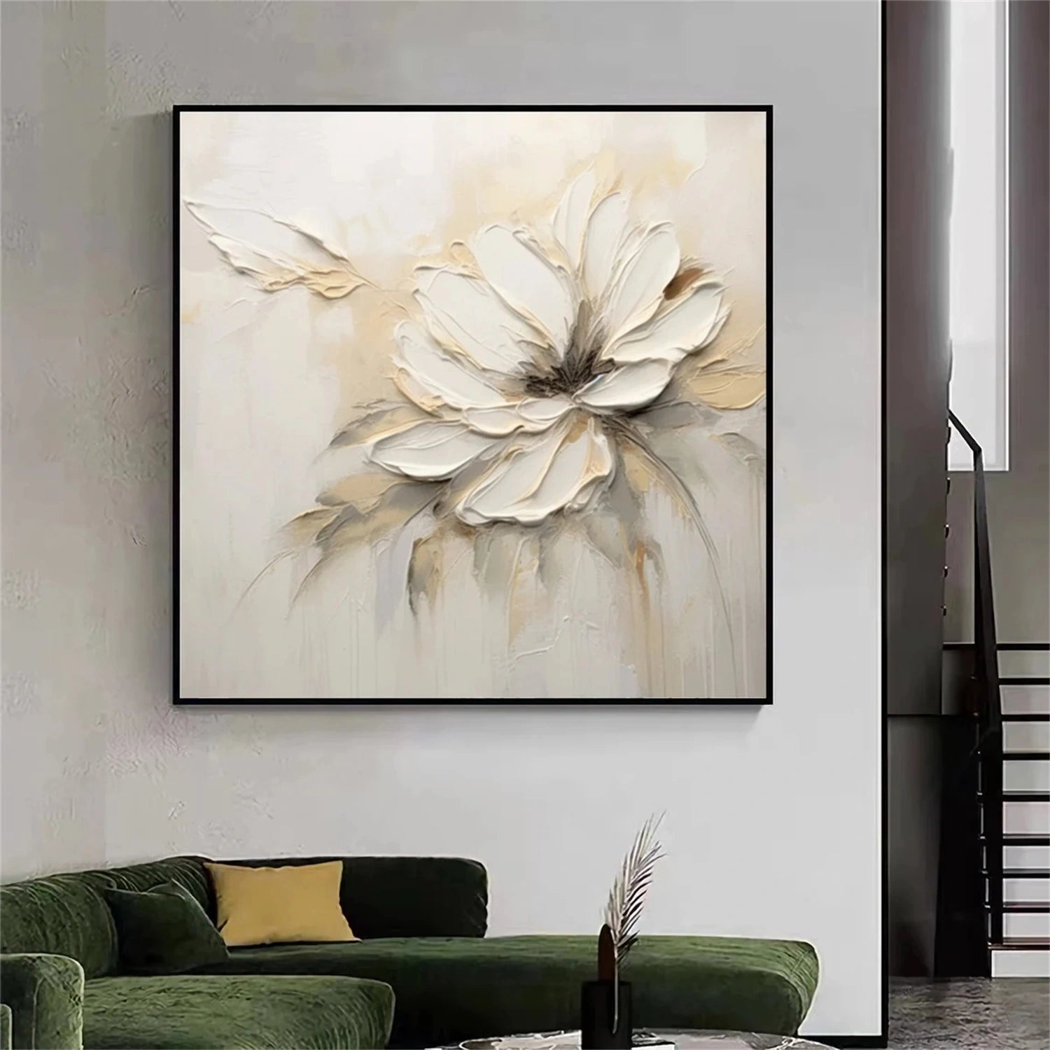 Beautiful Flower and Tree Painting #FT140 - Handmade Canvas Art for Home Decor, Living Room, Bedroom & Office Wall