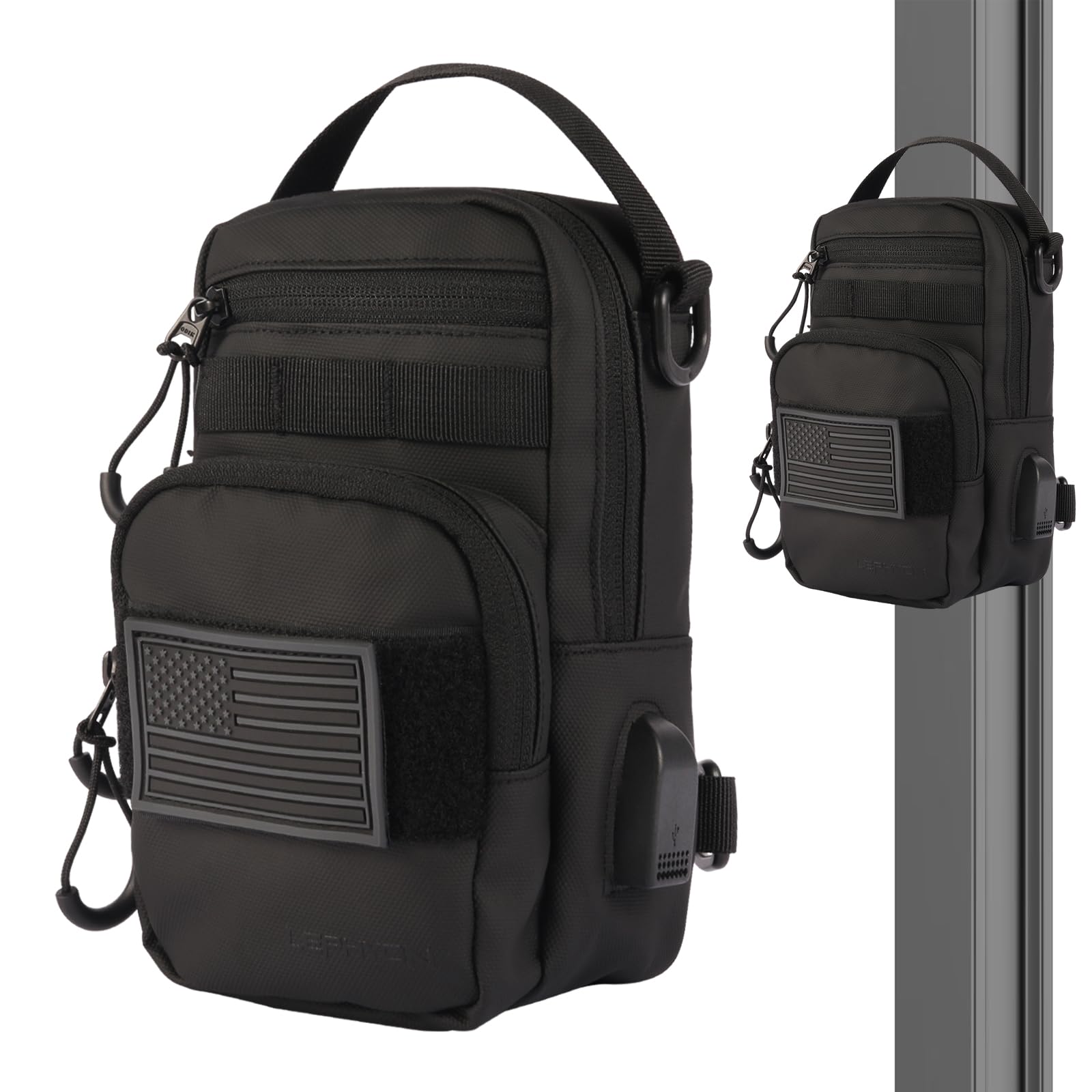 LEPHYON Magnetic Gym Bag for Men & Women - Small Crossbody Sling Bag with Strong Magnets & USB Charging Port - Multi-Carry Design for Workout, Sports & Travel - Best Fitness Gift for Gym Lovers (Ideal for Gym, Running, Hiking & Everyday Use)