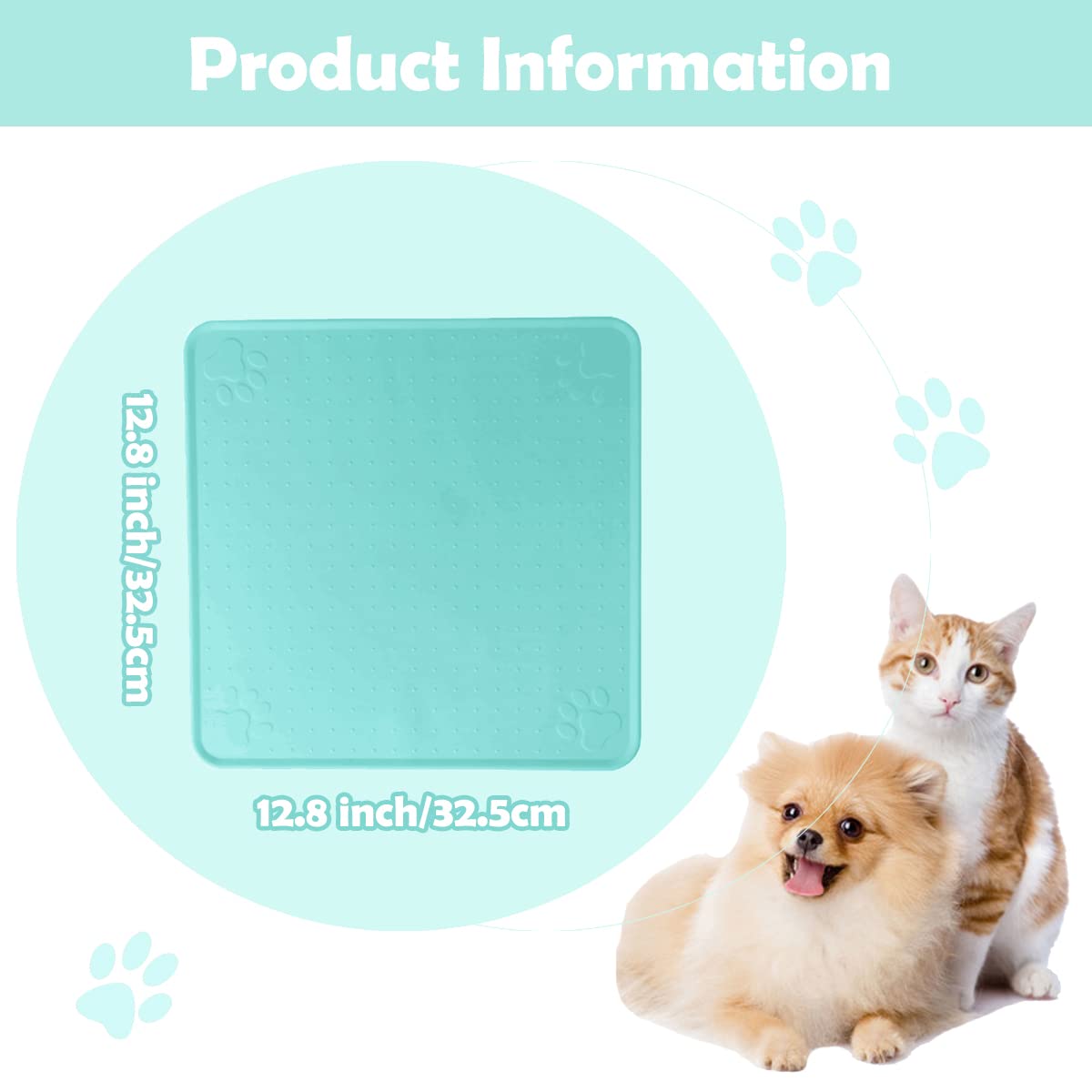 **Non-Slip Silicone Pet Food Mat - Waterproof Dog & Cat Feeding Mat for Floors - Washable, Durable Dog Bowl Mat - Perfect for Messy Eaters, Indoor/Outdoor Use (Green)**    *(Ideal for kitchens, patios, crates, and travel – keeps floors clean from spills!)*