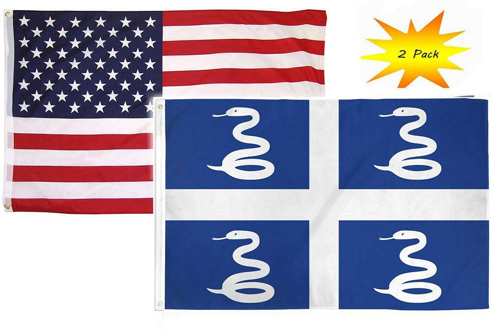 Premium 3x5 ft USA & Martinique Flag Set (2 Pack) - Durable Polyester American & Caribbean Country Flags for Outdoor, Indoor, Events & Patriotic Decor