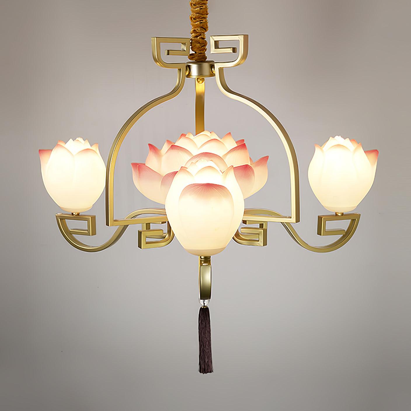 Lotus Bloom Chandelier - Elegant Floral Ceiling Light Fixture for Living Room, Bedroom & Dining Room Decor | Perfect for Home, Wedding & Event Lighting