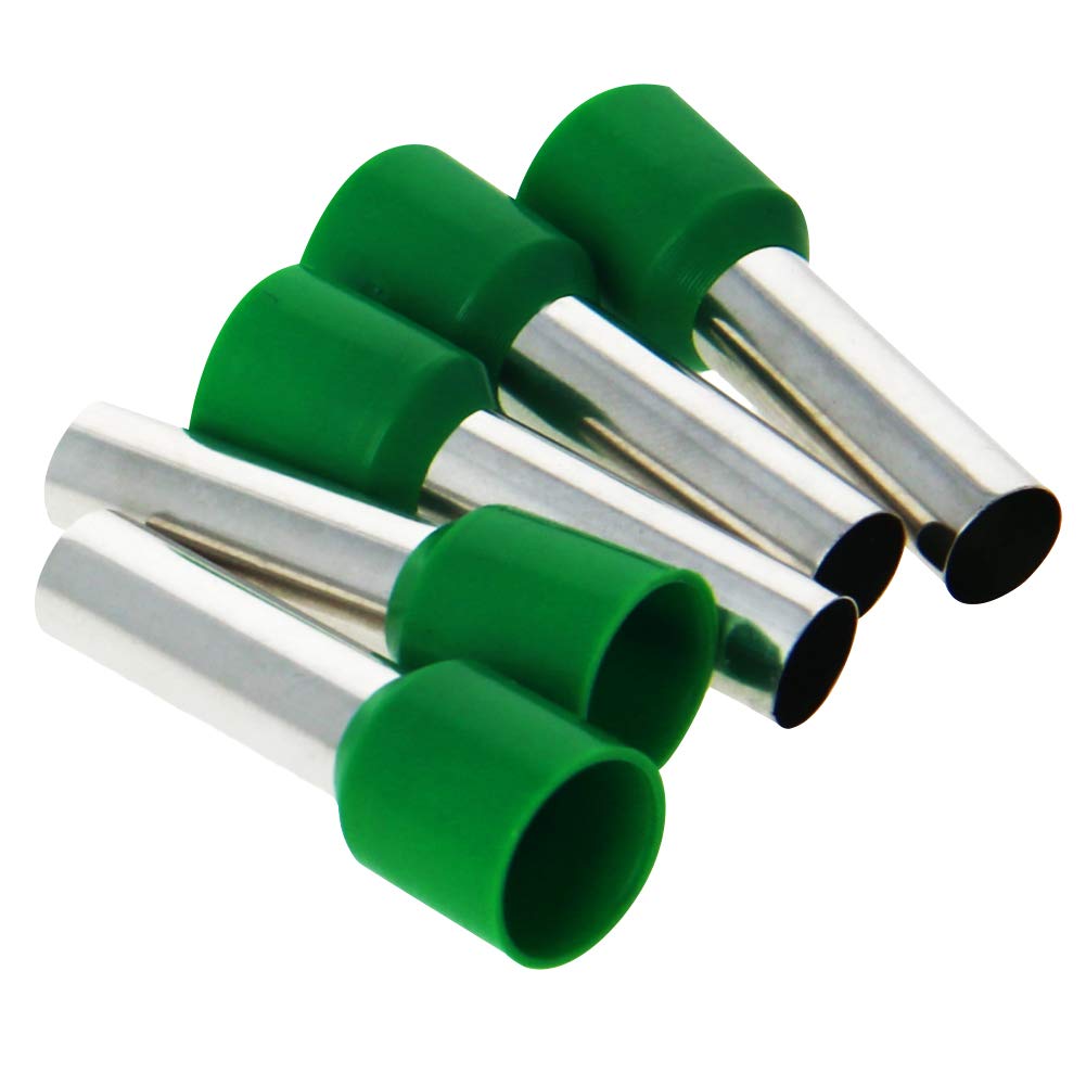 500pcs AWG 5 Wire Ferrule Connectors Kit with Crimper Plier - 16mm² Green Insulated Crimp Pin Terminal for Electrical Wiring | DIY Home Projects, Automotive Repairs & Industrial Applications