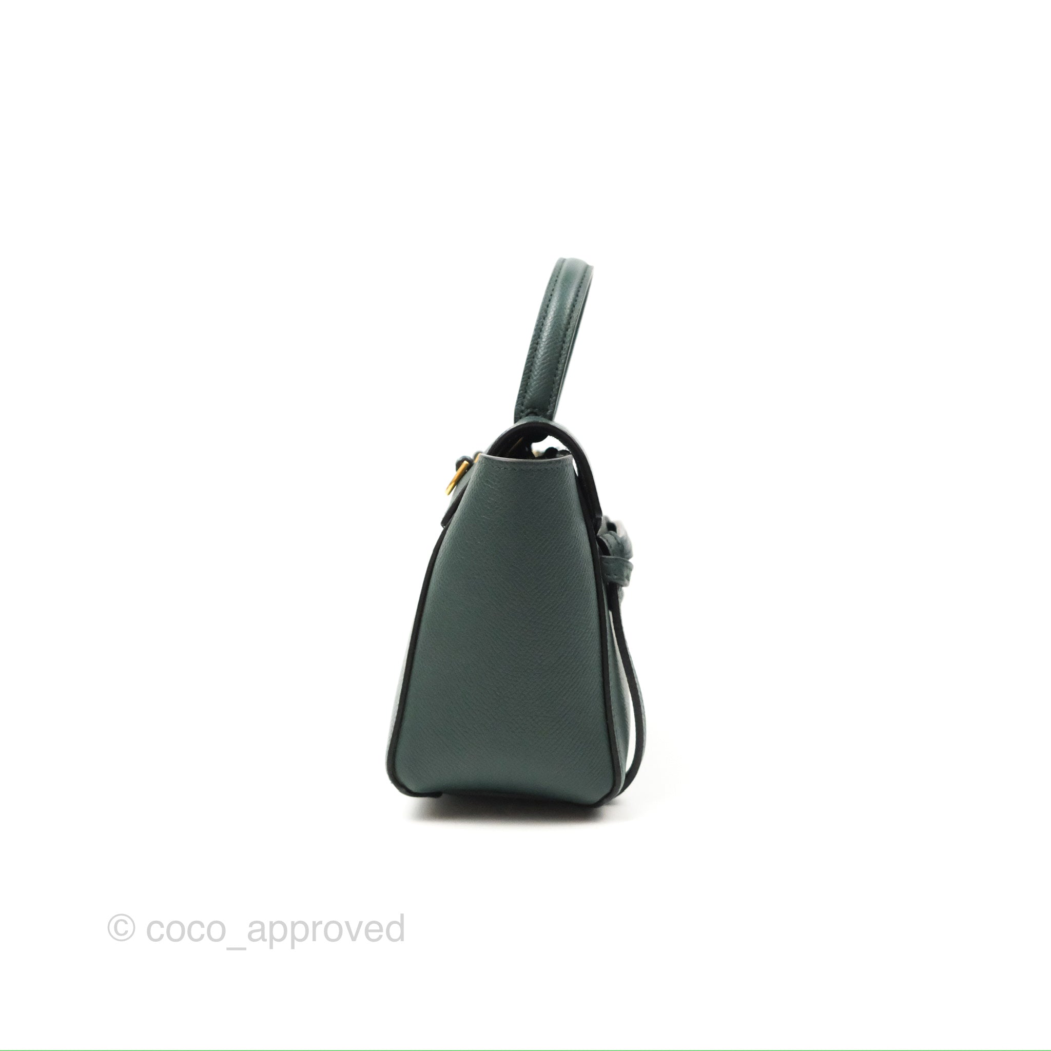 Celine Pico Belt Bag in Amazone Green Grained Calfskin with Gold Hardware - Perfect for Everyday Use, Travel & Fashion Accessories