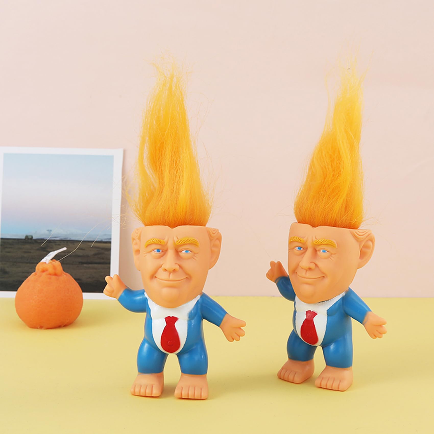 Donald Trump Troll Doll Toy - Cute Rubber Collectible Figure for Trump Fans, 2025 Take America Back Edition (Red Tie) - Perfect Gift for Political Enthusiasts & Election Memorabilia Collectors