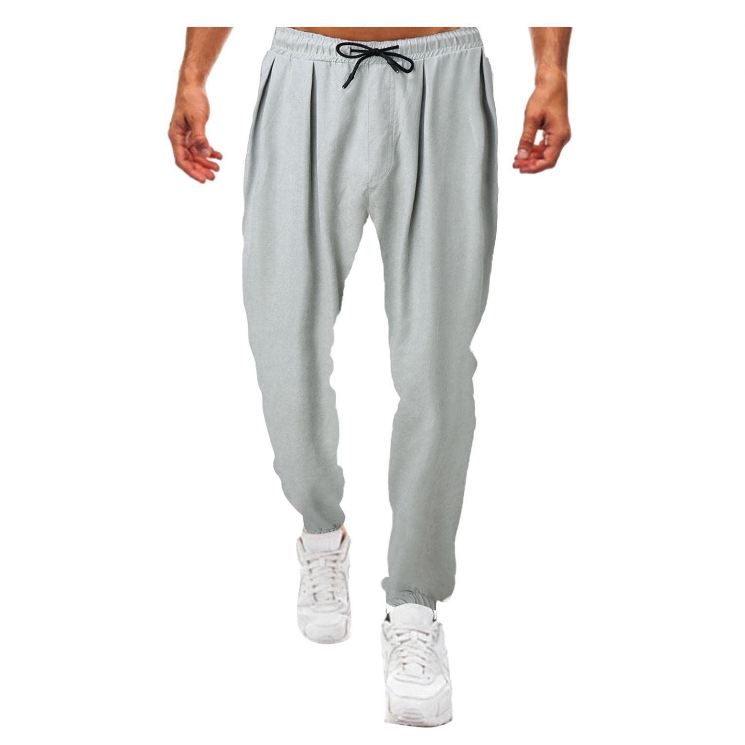 ZHUYOU Men's Casual Cargo Pants - Comfortable Stretch Slim Fit Jogger Sweatpants with Drawstring & Multiple Pockets | Lightweight Athletic Hiking Pants for Outdoor, Workout & Everyday Wear