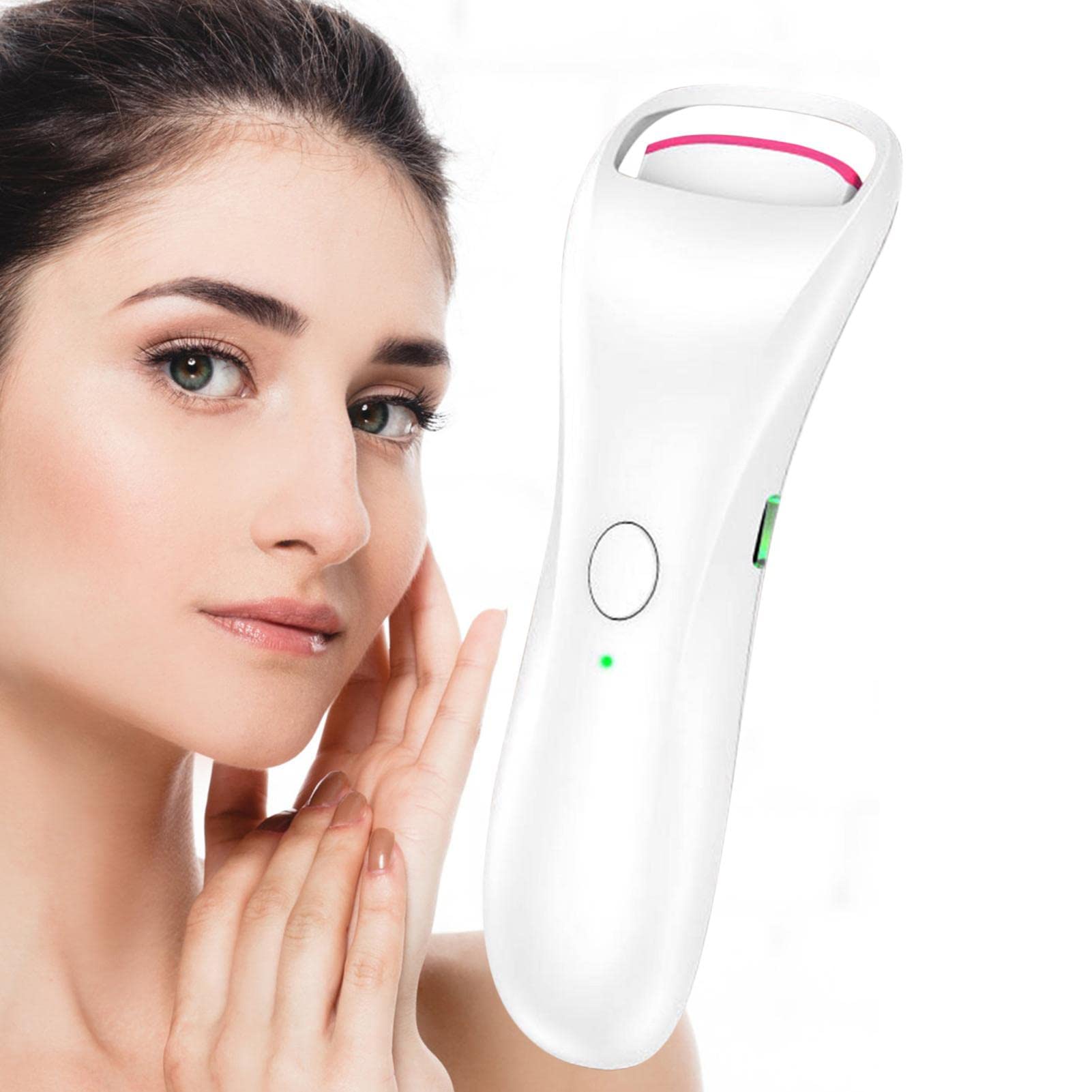 Heated Eyelash Curler with Silicone Pad - 2 Temperature Settings for Quick, Natural & Long-Lasting Curls | Perfect for Home, Travel & Professional Makeup Styling