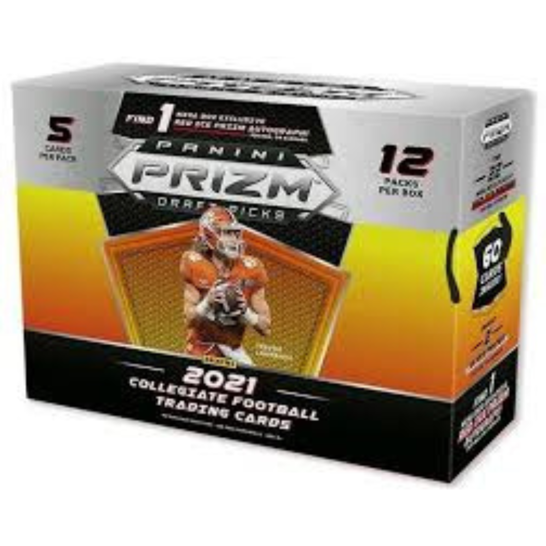 2021 Panini Prizm Draft Picks Football Mega Box with Red Ice Prizms - Collectible Trading Cards for NFL Fans & Sports Memorabilia Collectors - Perfect for Display, Trading, and Investment