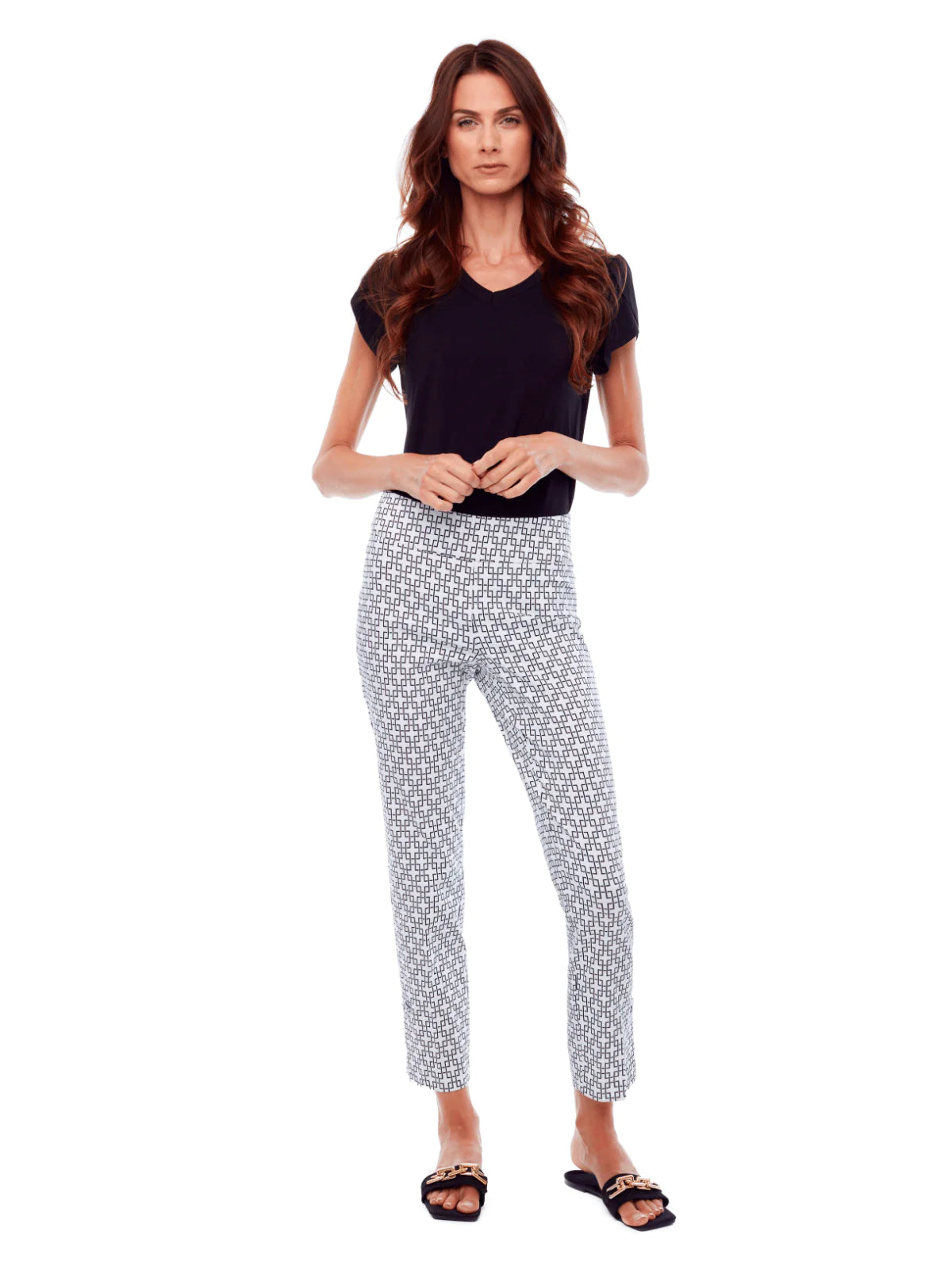 ATHENS SLIM ANKLE PANTS for Women - Stretchy Comfortable Work Pants - Office Wear & Business Casual Outfits