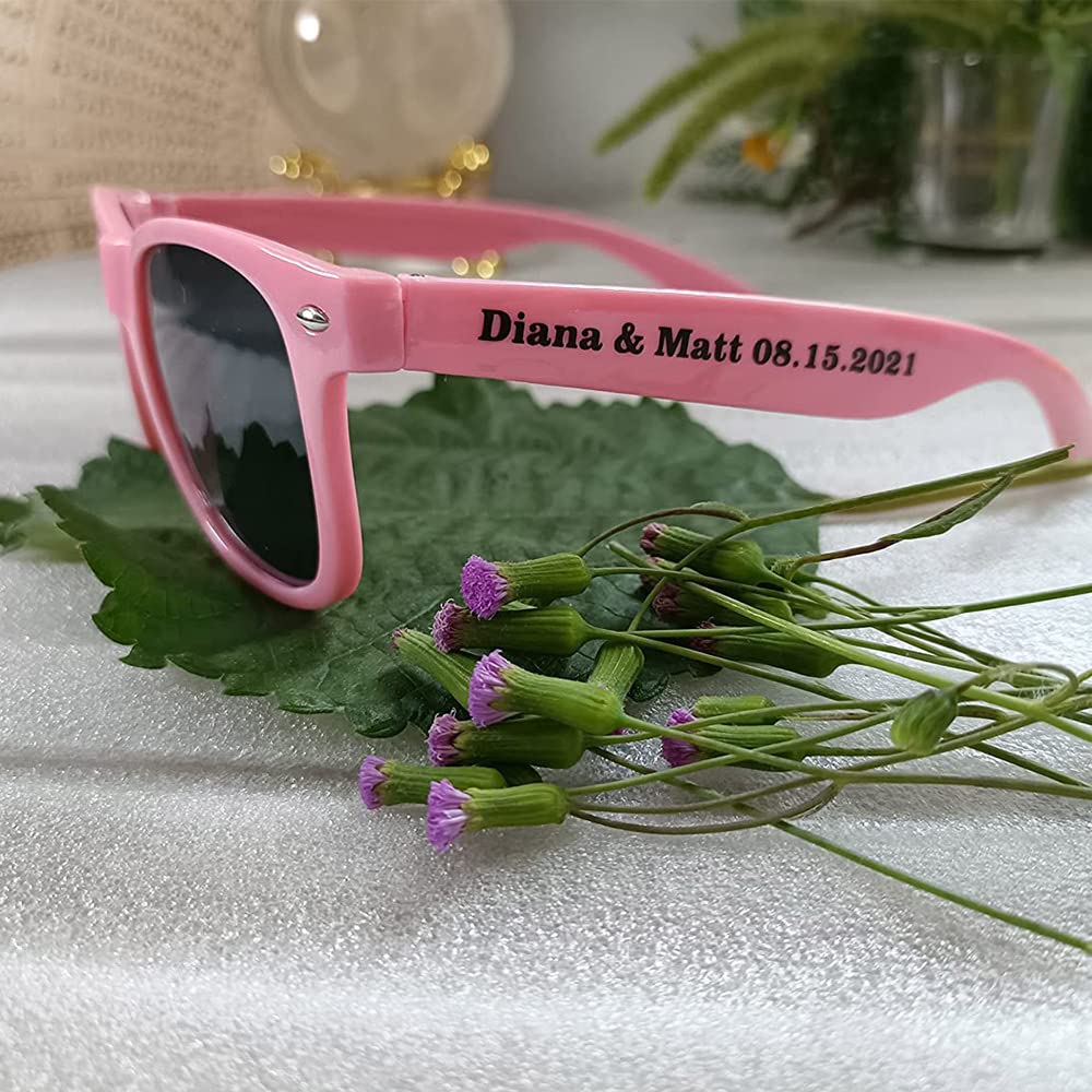 Personalized Bulk Wedding Sunglasses Favors - Custom Bridal Party Gifts for Destination Weddings & Bachelor Parties - Perfect for Beach Weddings, Bachelorette Parties & Outdoor Celebrations