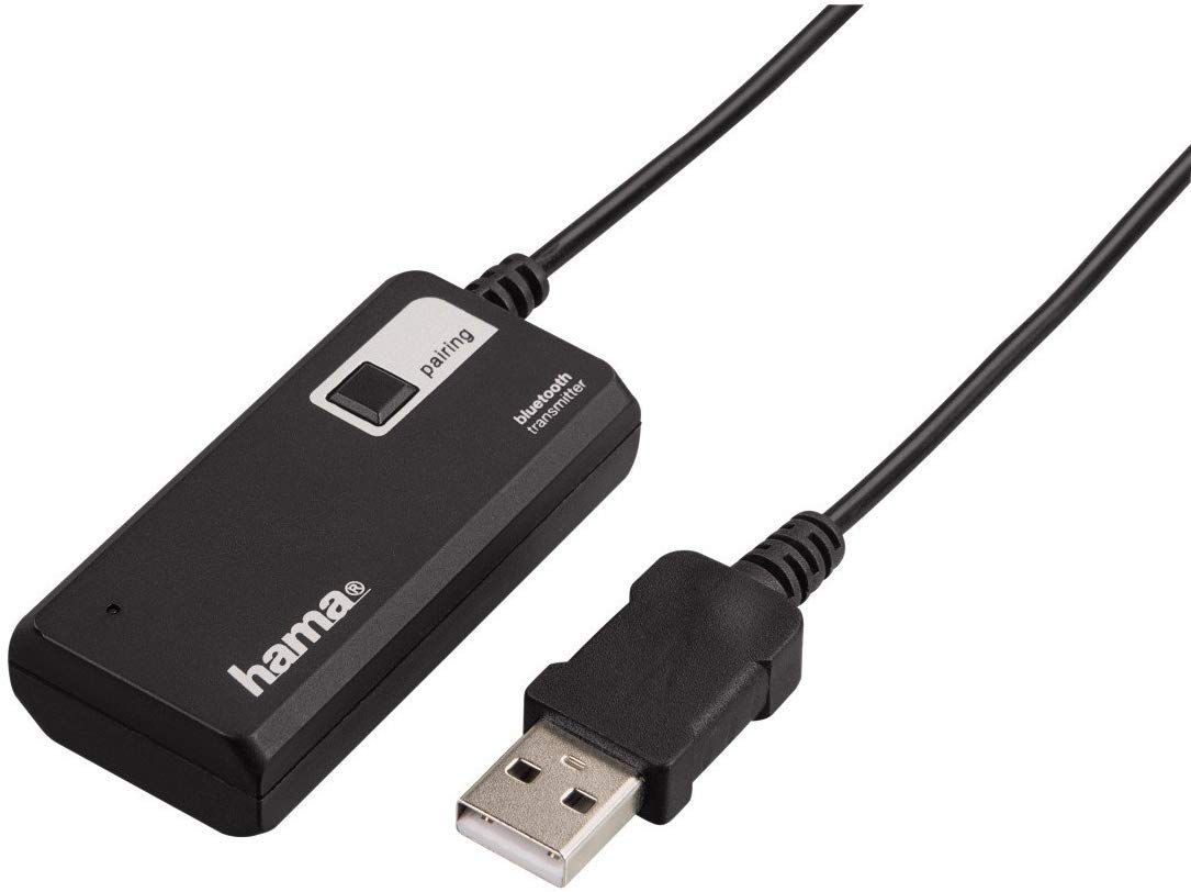Hama 40987 Bluetooth Audio Transmitter - Wireless Audio Adapter for TV, PC, Car - Black | Stream Music from Any Device to Speakers or Headphones