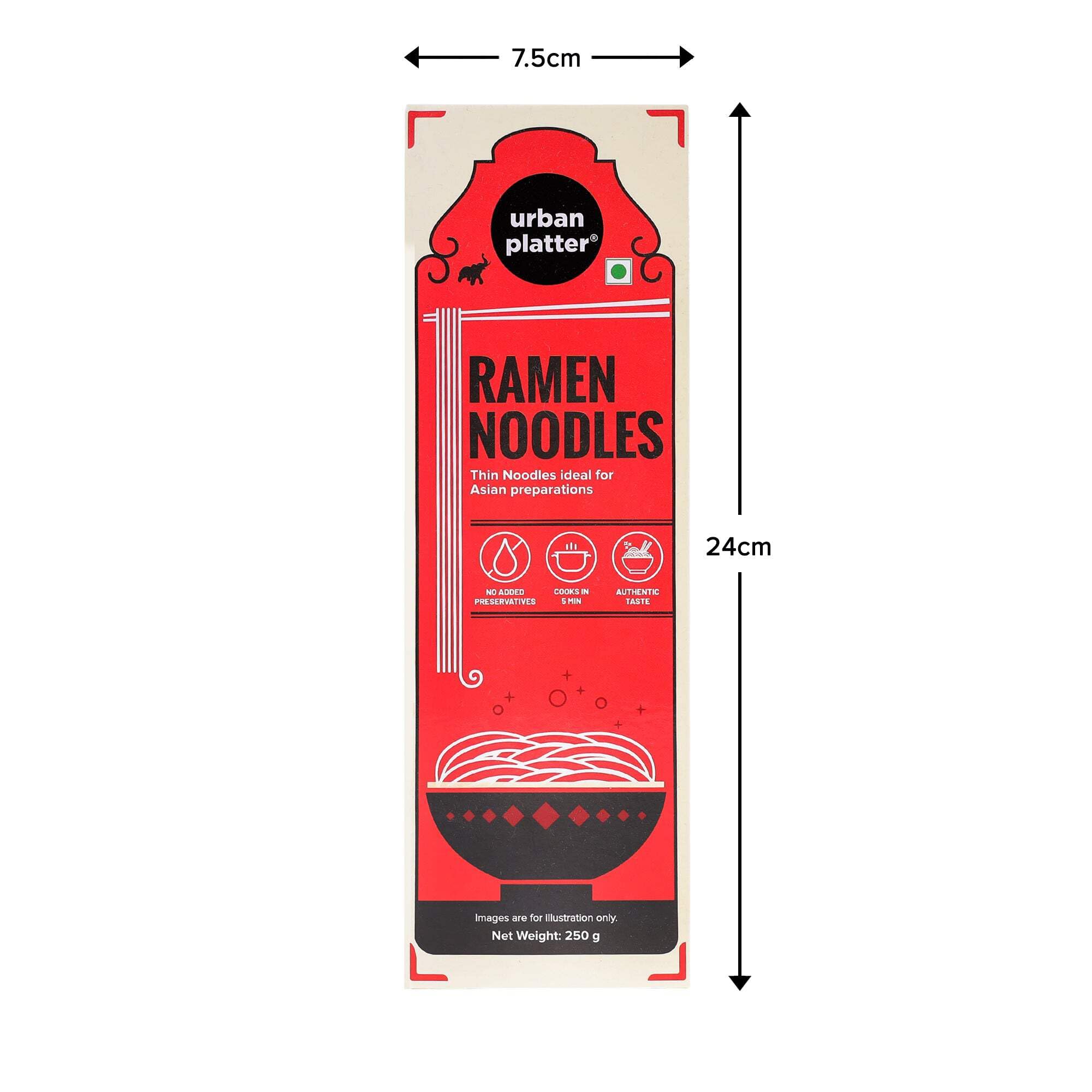 Urban Platter Ramen Noodles - 250g Vegetarian Instant Noodles, No Preservatives Added | Perfect for Quick Meals, College Dorm Cooking & Asian Cuisine
