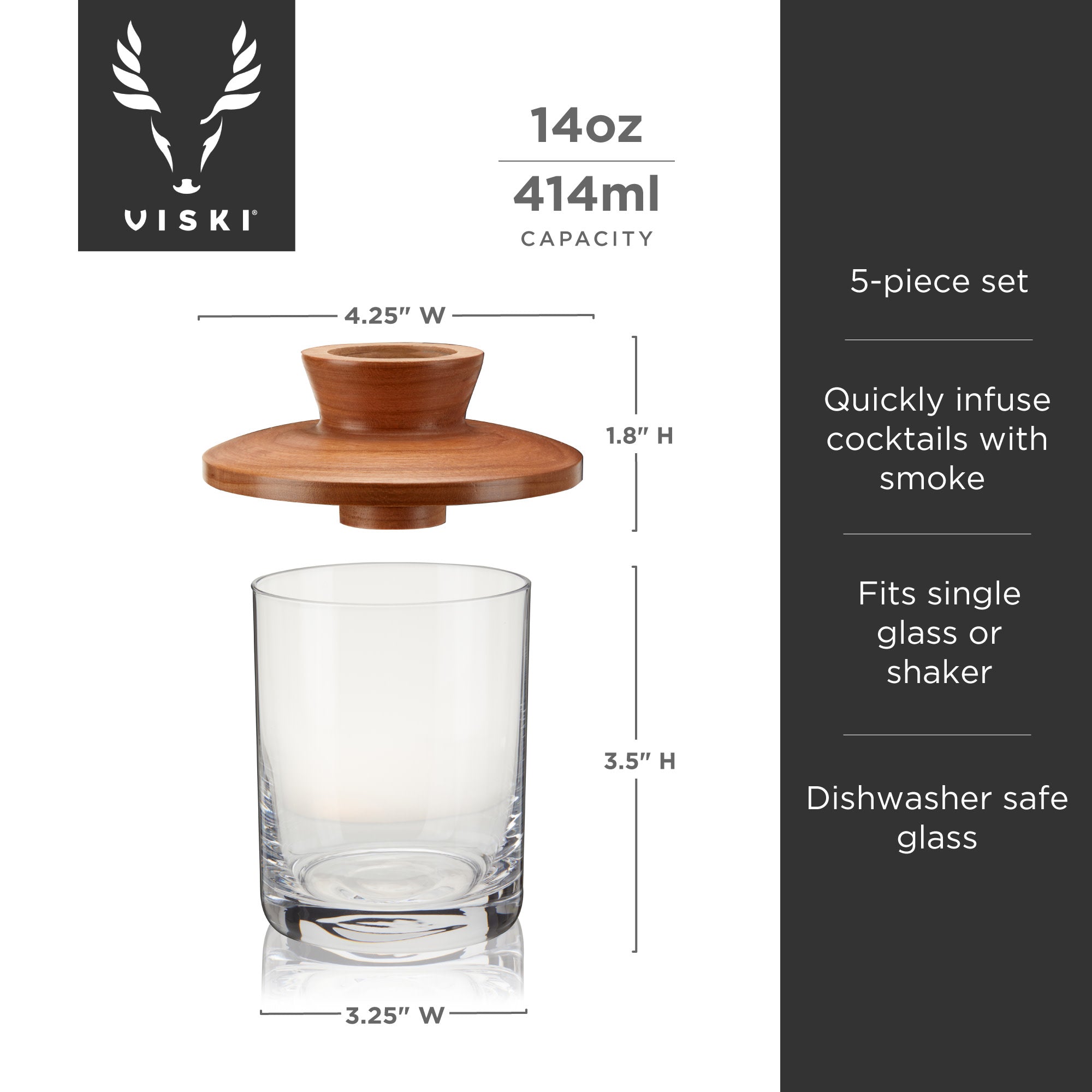Premium Alchemi Single Serve Smoked Cocktail Kit - DIY Home Bar Mixing Set for Whiskey, Bourbon & Craft Cocktails | Perfect for Parties, Gifts & Home Entertaining