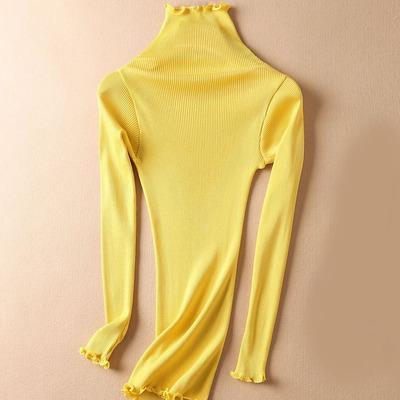 Luxury Women's Solid Turtleneck Sweater - 80% Silk 20% Cotton Blend - Warm Winter Pullover for Office, Date Night & Casual Outfits