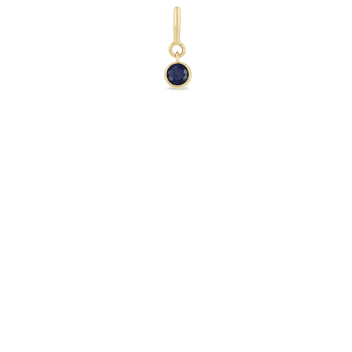 14K Blue Sapphire Charm Pendant with Spring Ring Clasp - Elegant Jewelry for Women, Perfect for Gifts, Anniversaries & Special Occasions
