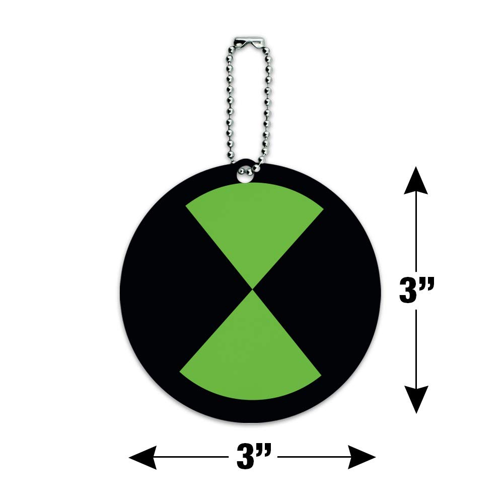 Ben 10 Official Logo Round Luggage ID Tag - Durable Suitcase Name Tag for Carry-On Bags - Perfect for Travel, School Backpacks & Kids' Luggage Identification