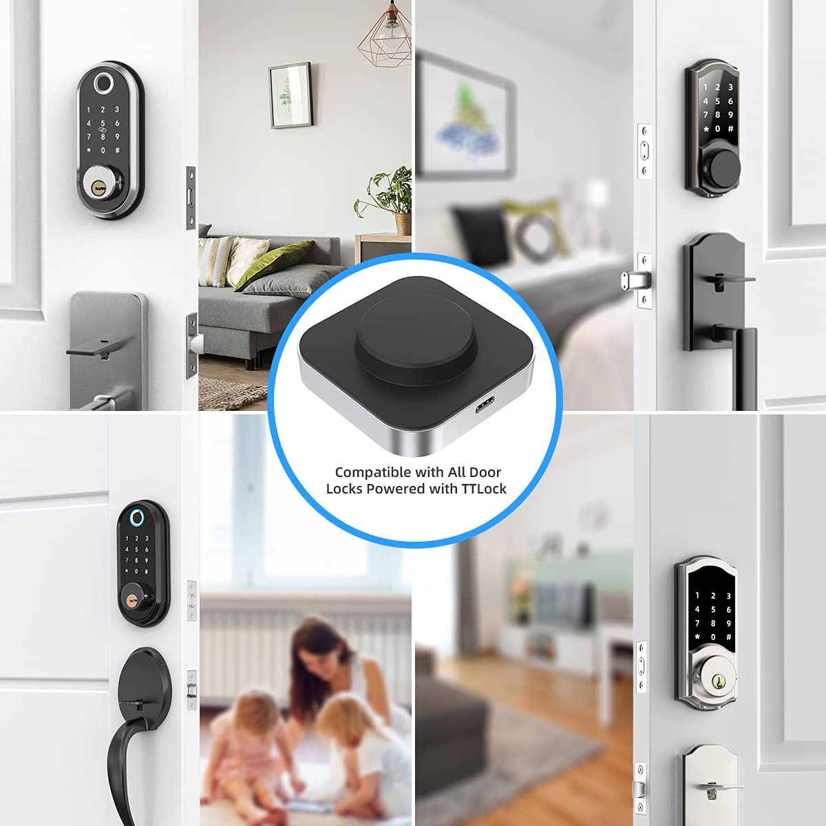 SMONET WiFi Smart Lock - Keyless Entry Fingerprint Door Lock with Biometric Scanner, Smartphone App Control, Auto Lock, Bluetooth & Alexa Compatible - Perfect for Home Security & Smart Home Automation