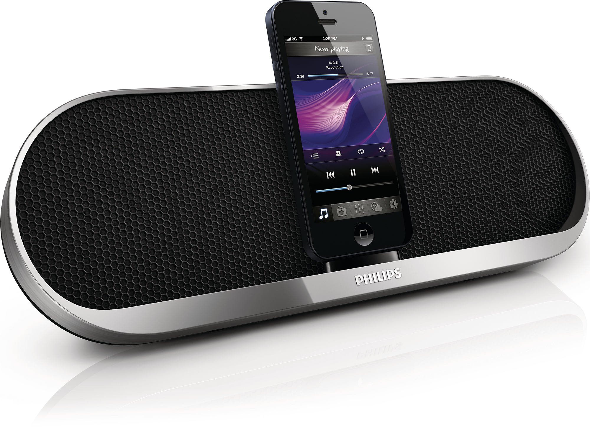 Philips Bluetooth Speaker with Lightning Dock - Portable Wireless Speaker for iPhone, Silver | Perfect for Home, Office, and Outdoor Use