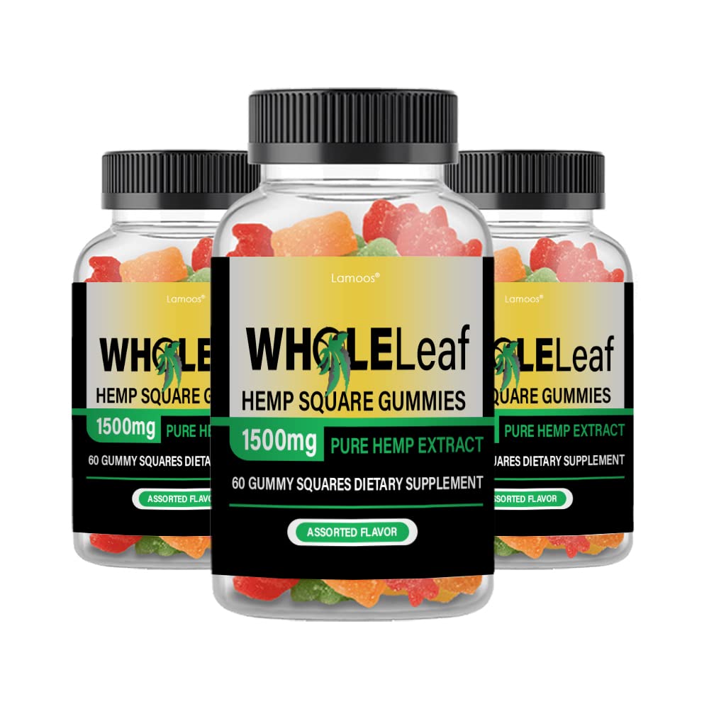 (3 Pack) WholeLeaf Hemp Gummies - 180mg CBD per Bottle, Natural Stress Relief & Sleep Aid, Vegan & Gluten-Free - Perfect for Relaxation, Travel & Daily Wellness